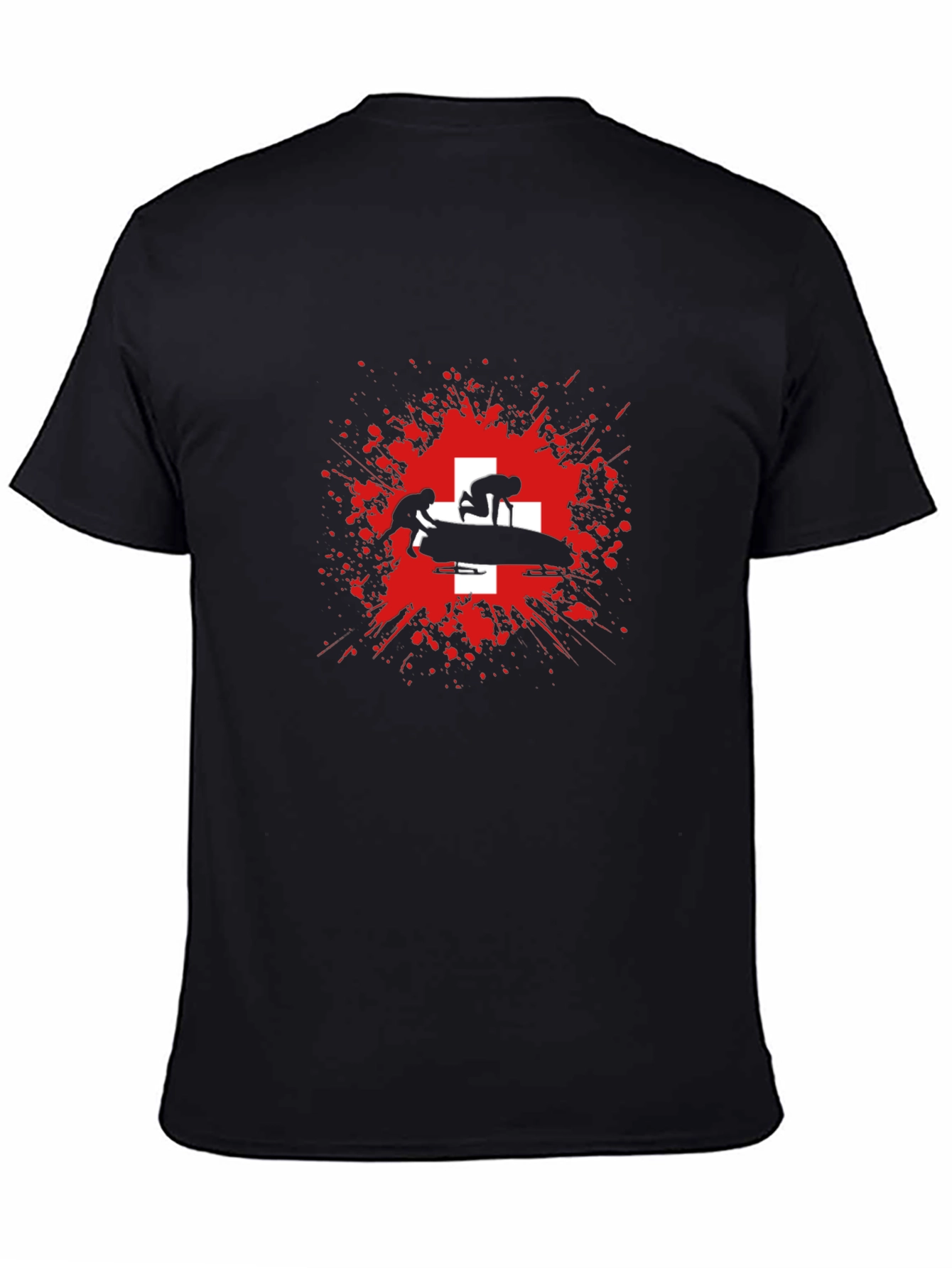 Bobsled Team Switzerland T-Shirt - Black Graphic Tee
