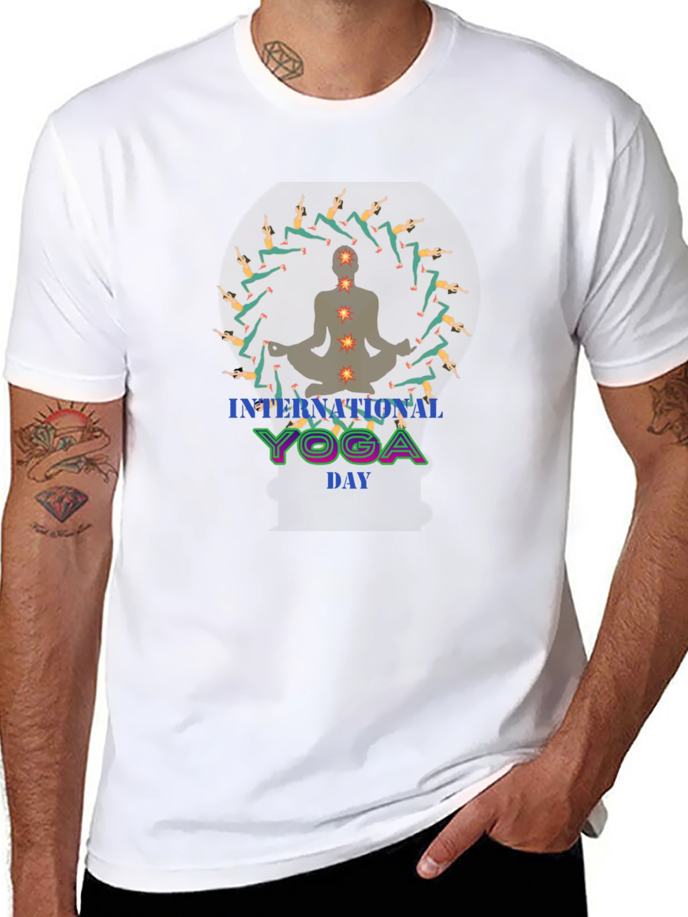 International Yoga Day Black Graphic Tee