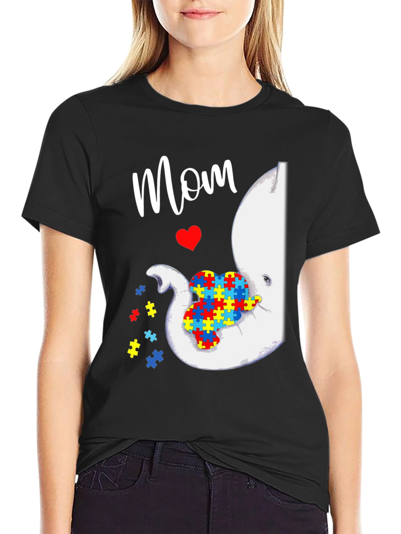 Autism Awareness Elephant Mom T-Shirt