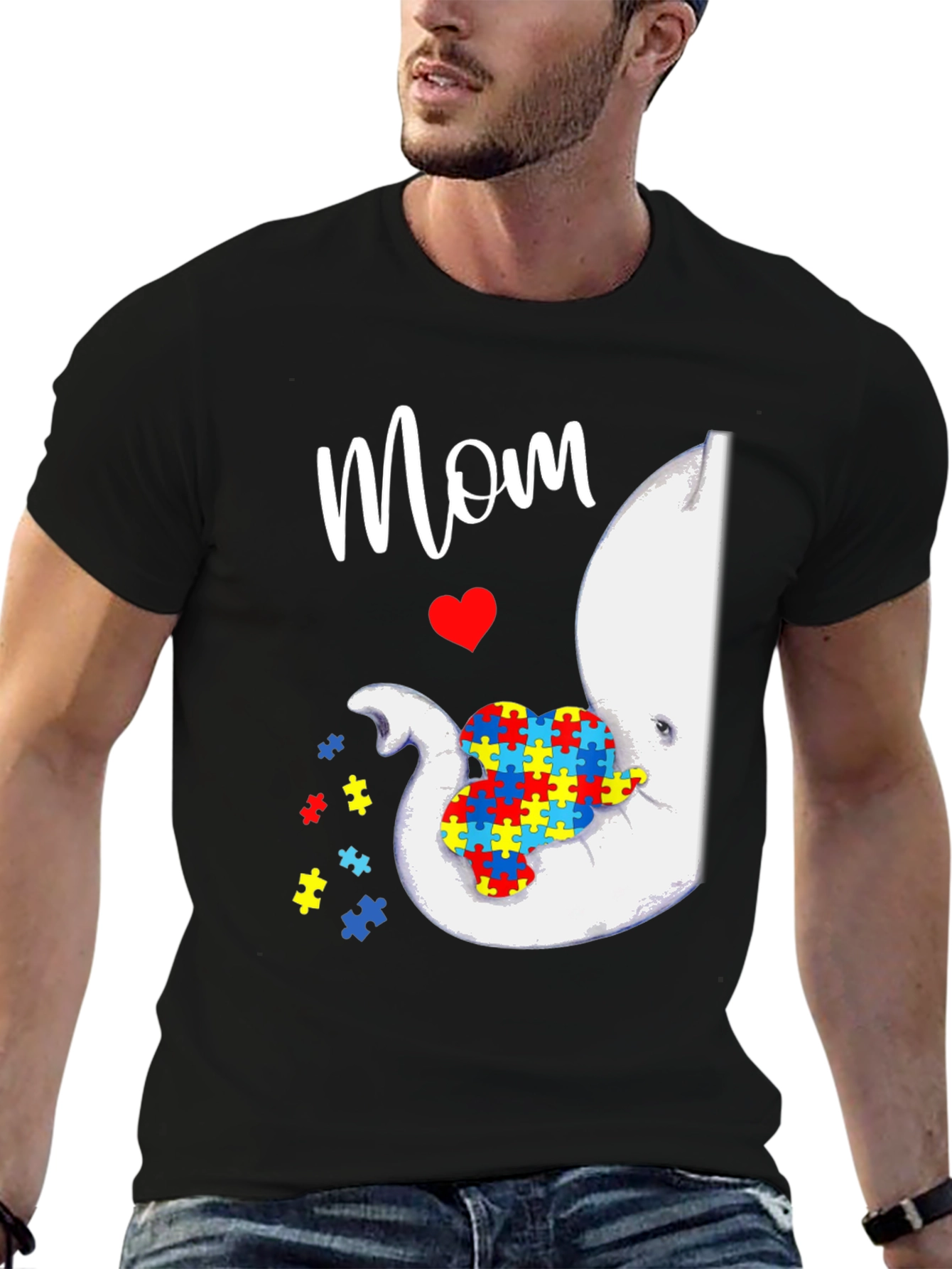 Autism Awareness Elephant Mom T-Shirt