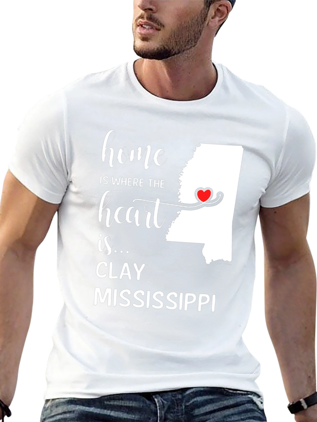 Clay Mississippi Home Heart T-Shirt