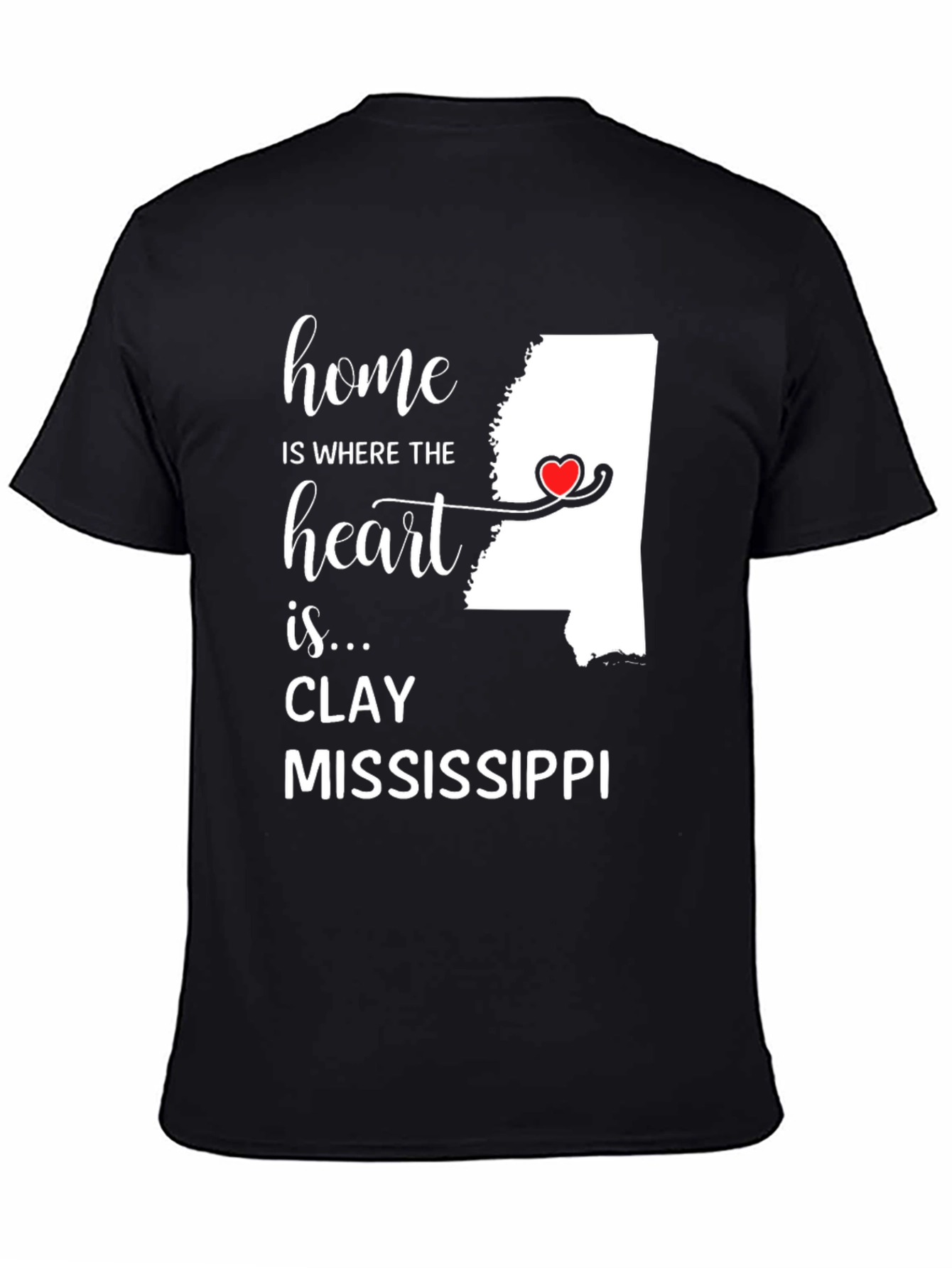 Clay Mississippi Home Heart T-Shirt
