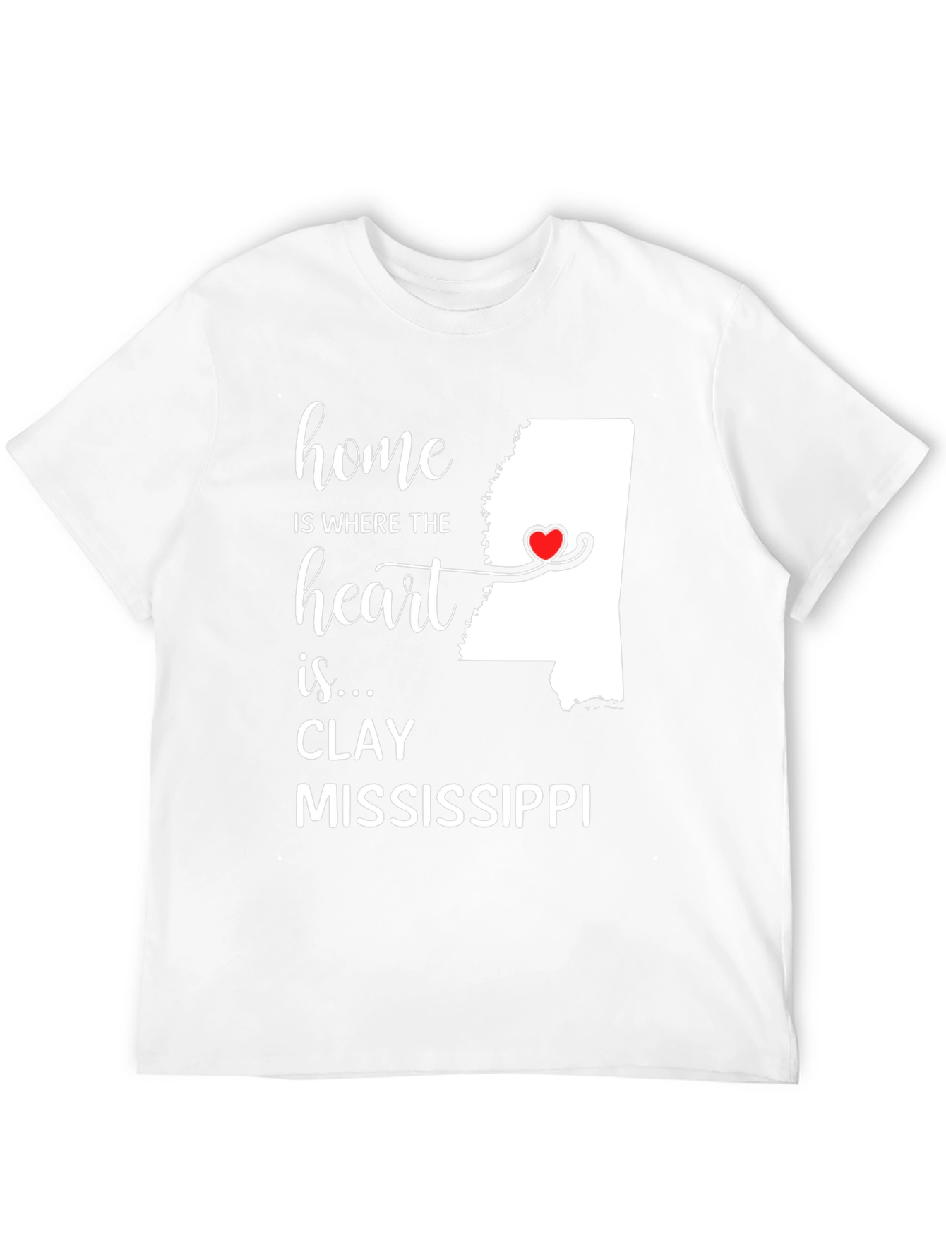 Clay Mississippi Home Heart T-Shirt