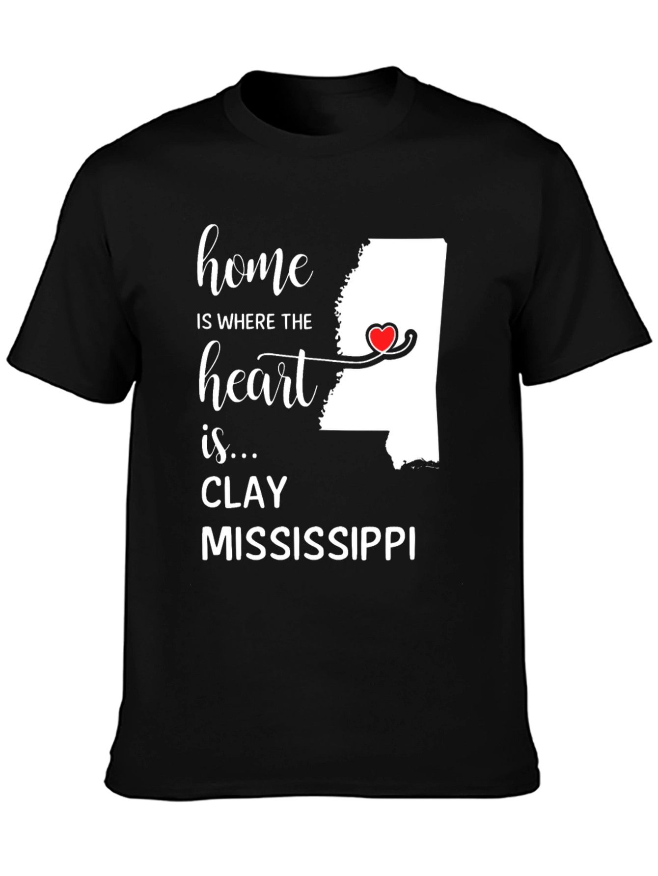 Clay Mississippi Home Heart T-Shirt