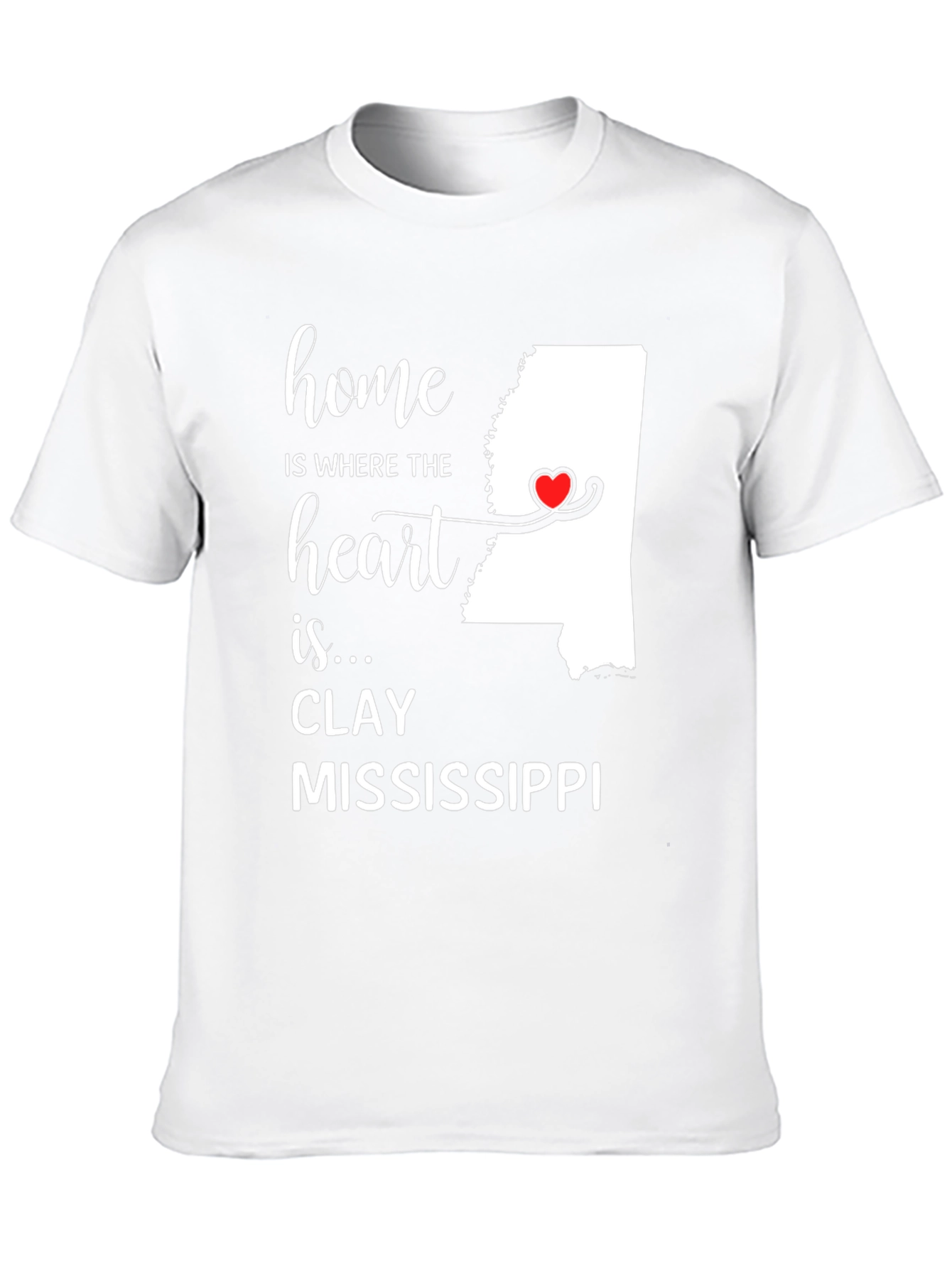 Clay Mississippi Home Heart T-Shirt