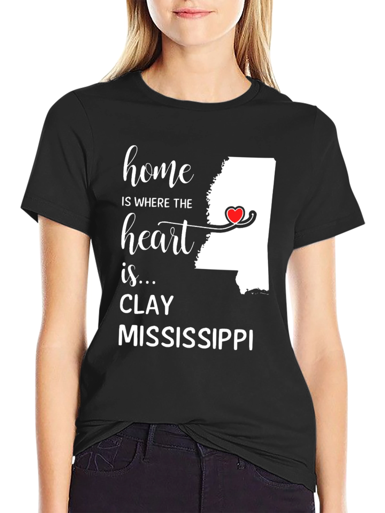 Clay Mississippi Home Heart T-Shirt