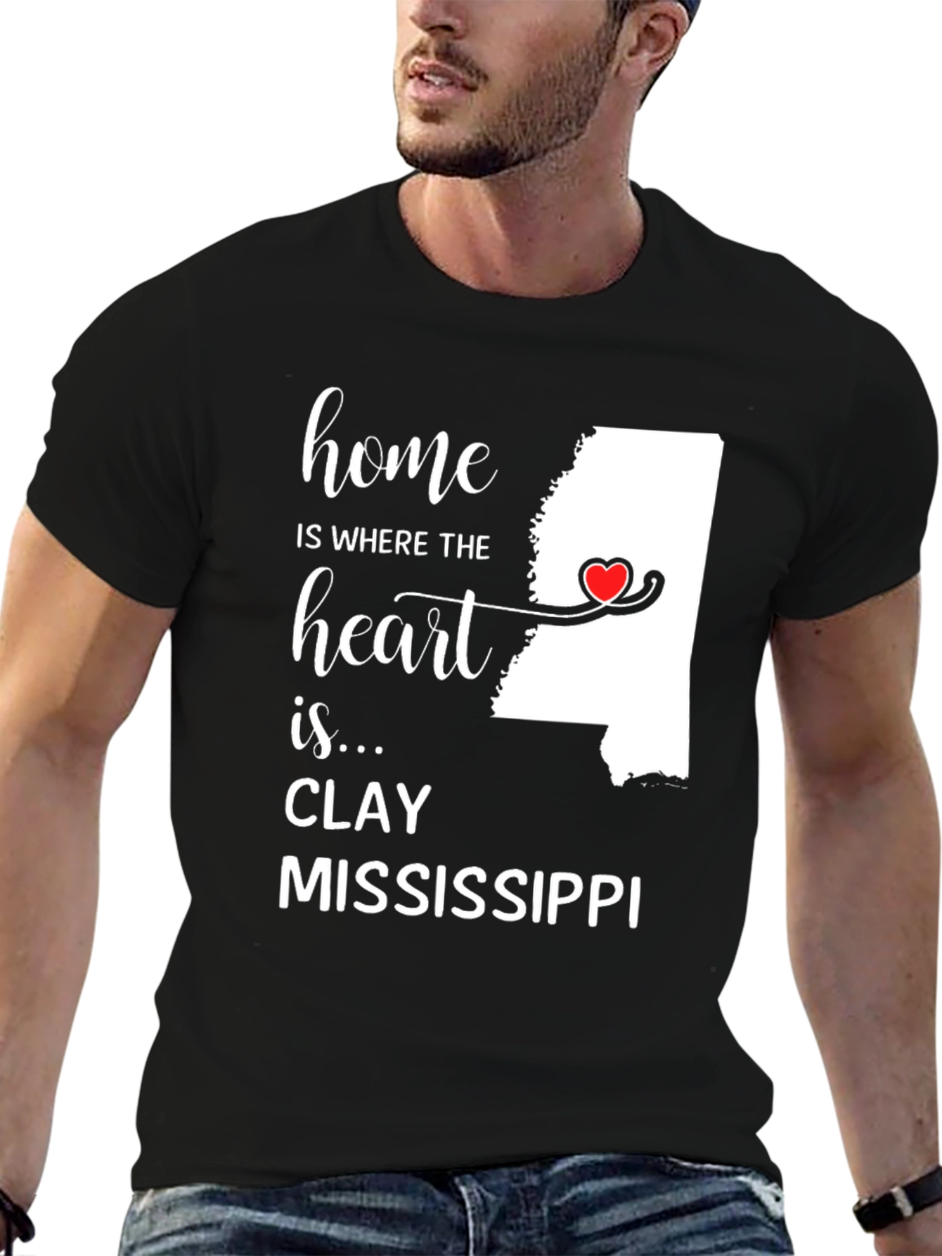 Clay Mississippi Home Heart T-Shirt