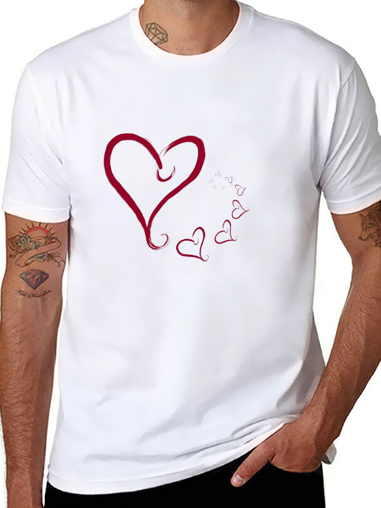 Heart Graphic Black T-Shirt