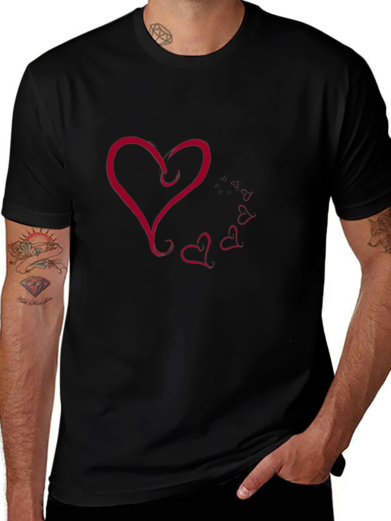 Heart Graphic Black T-Shirt