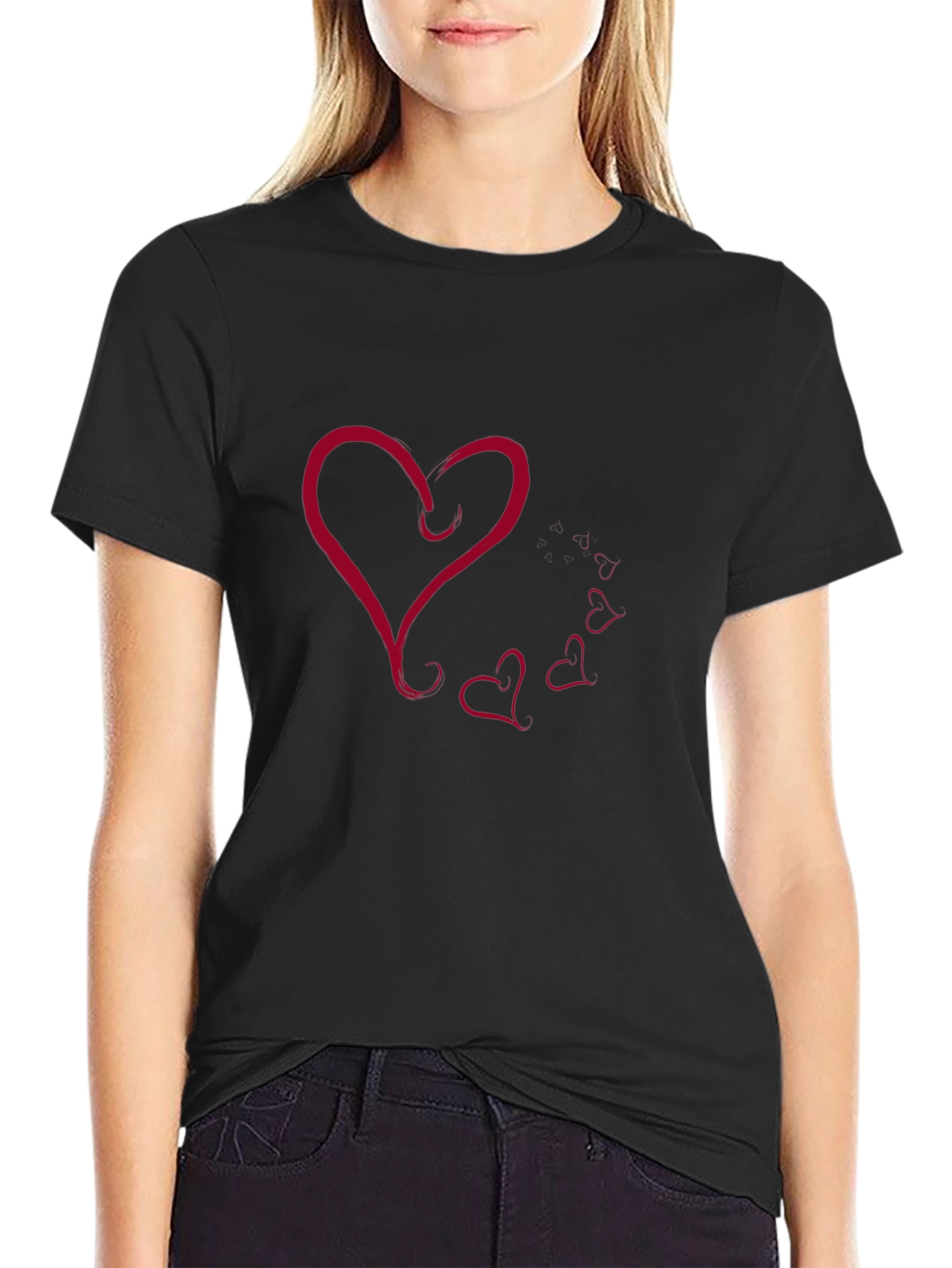 Heart Graphic Black T-Shirt