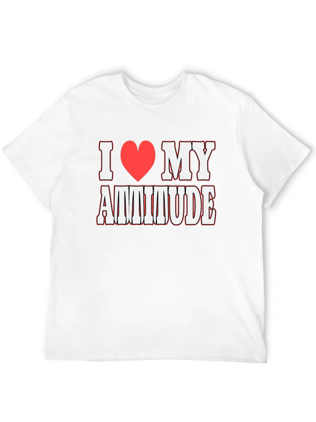 I Heart My Attitude Graphic T-Shirt - Black