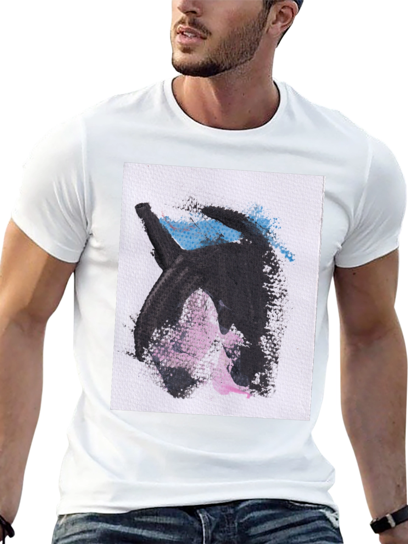 Abstract Graphic Print Black Casual T-Shirt
