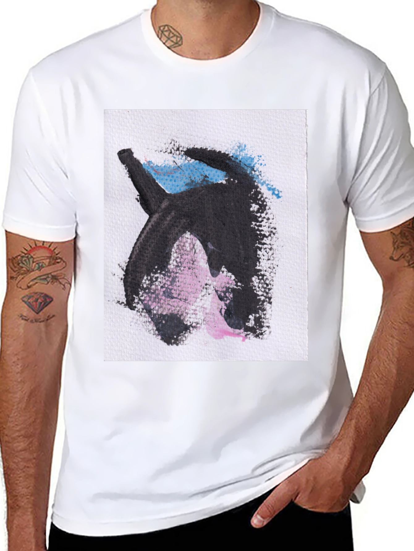 Abstract Graphic Print Black Casual T-Shirt