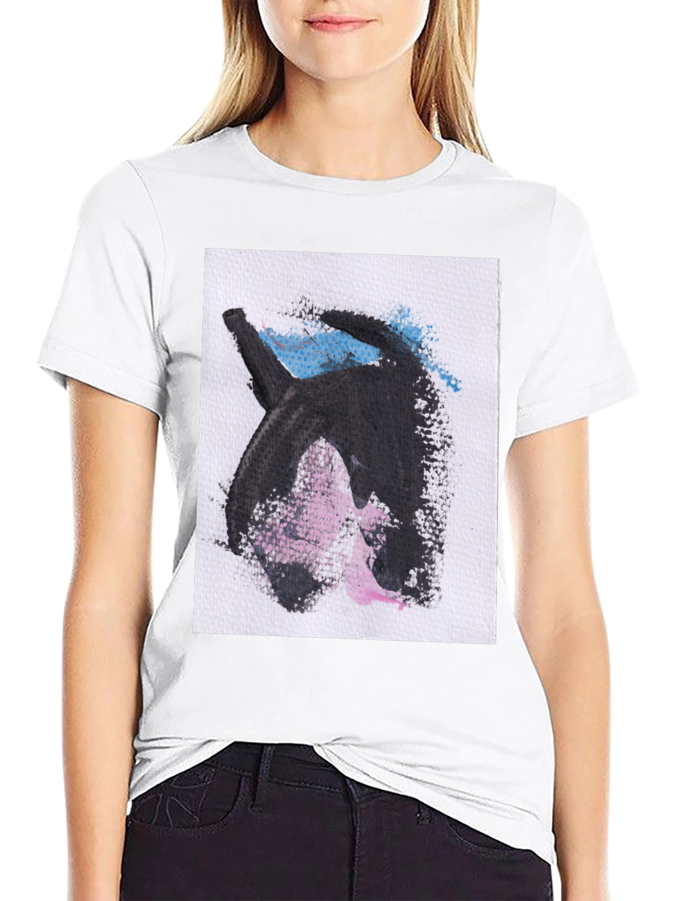 Abstract Graphic Print Black Casual T-Shirt