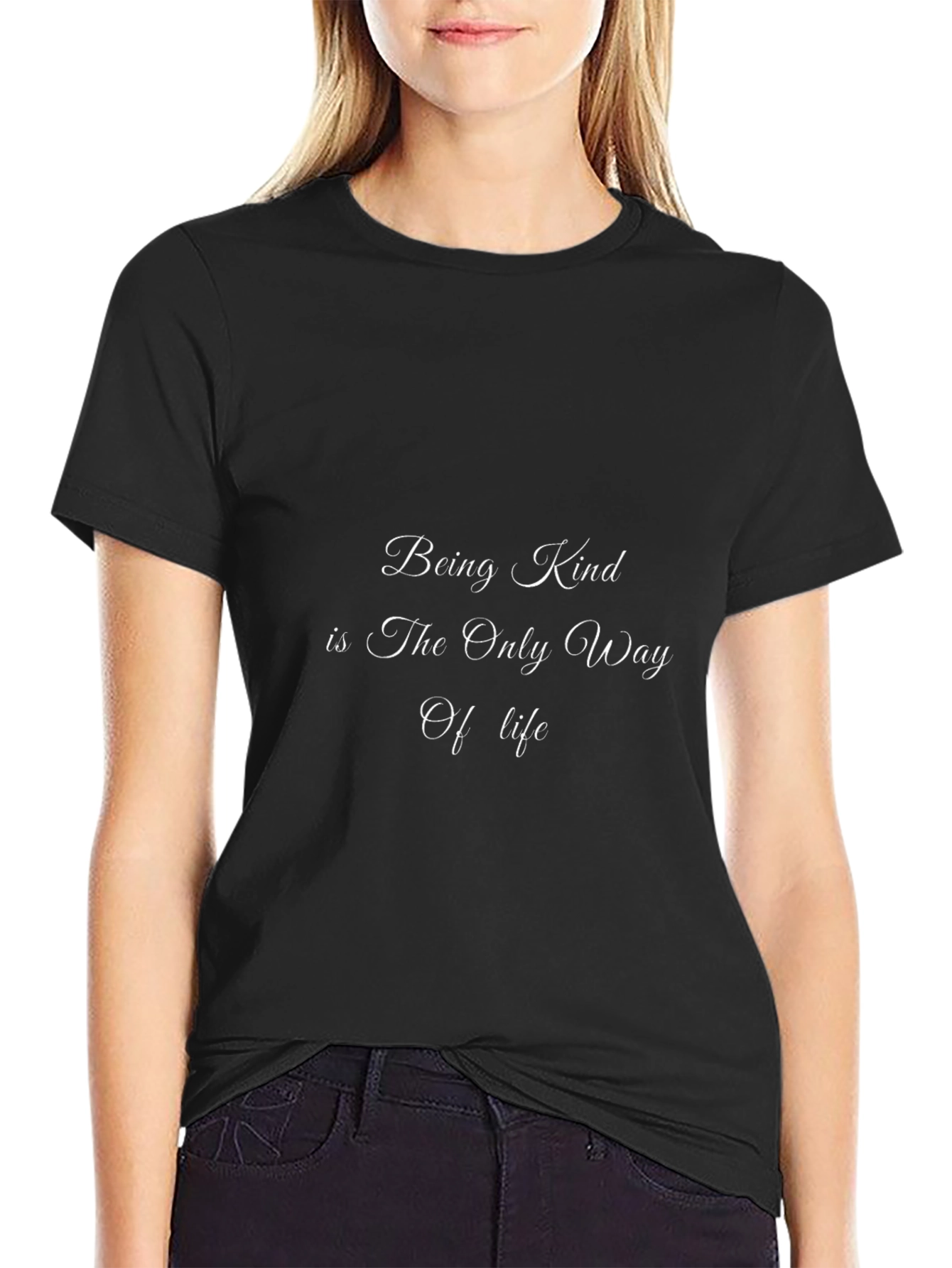 Kindness Quote Black Tee - Soft and Stylish