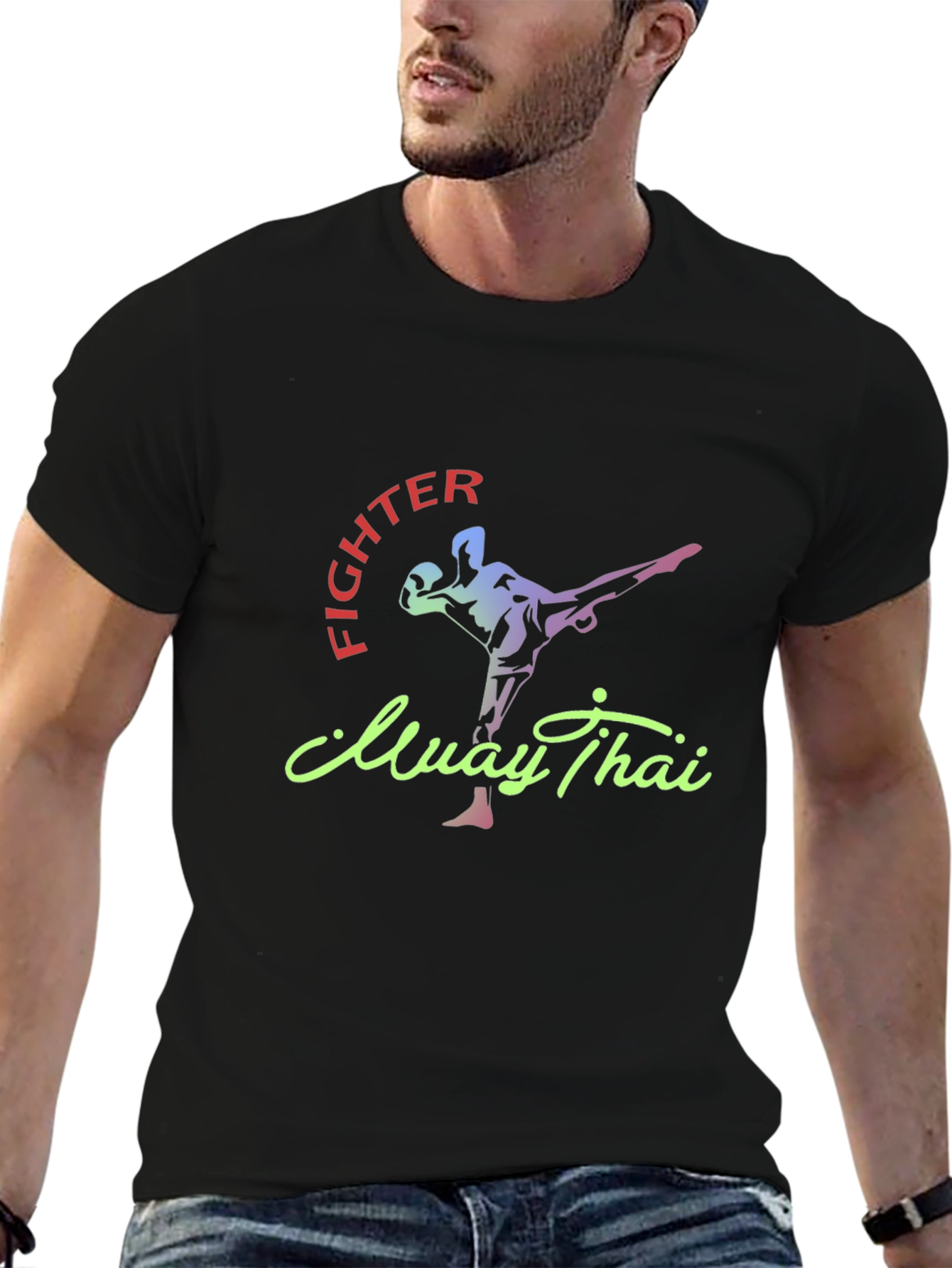 Muay Thai Fighter Graphic Tee - Martial Arts T-Shirt