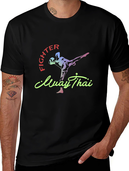 Muay Thai Fighter Graphic Tee - Martial Arts T-Shirt