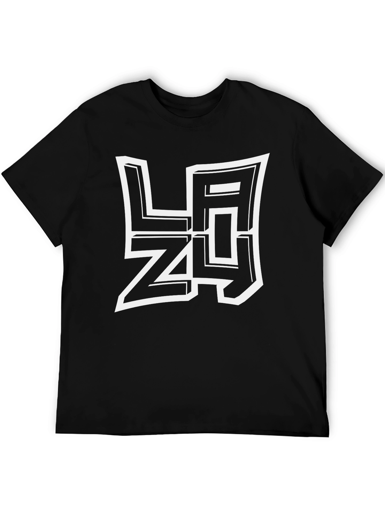 Lazy Graphic T-Shirt - Black Casual Tee