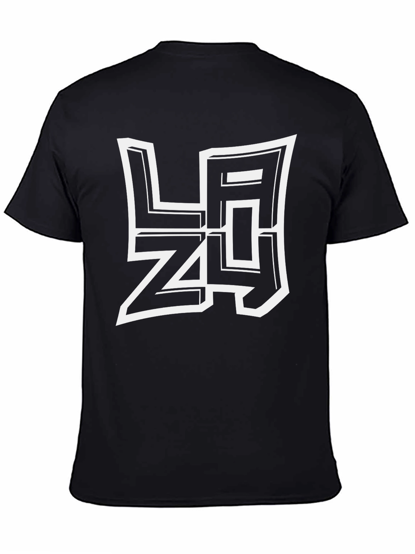 Lazy Graphic T-Shirt - Black Casual Tee