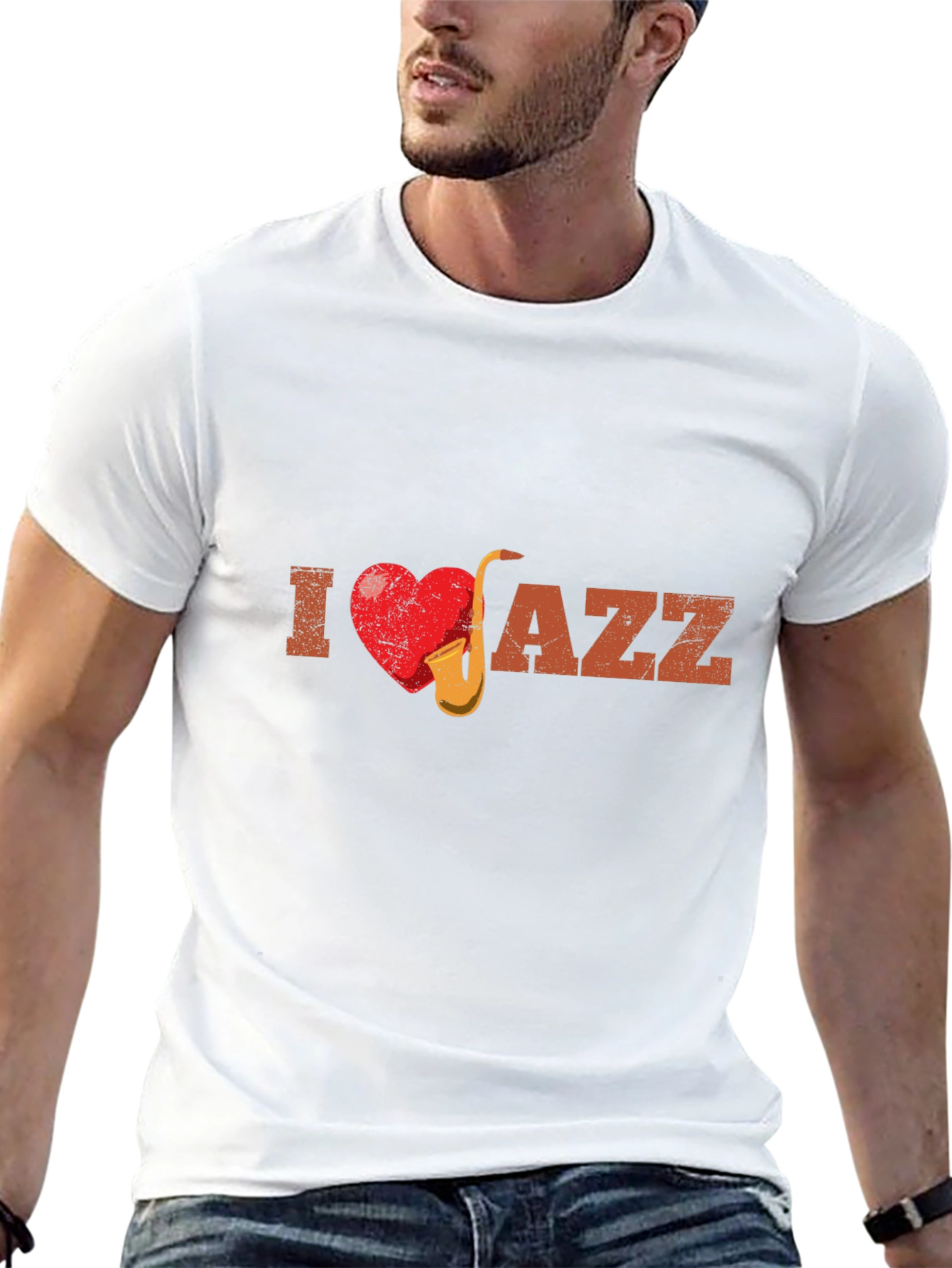 I Heart Jazz Music Graphic Print Tee