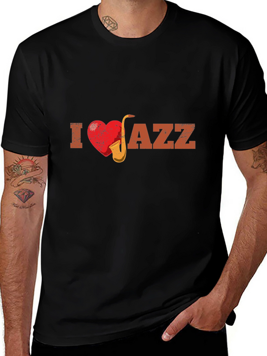 I Heart Jazz Music Graphic Print Tee