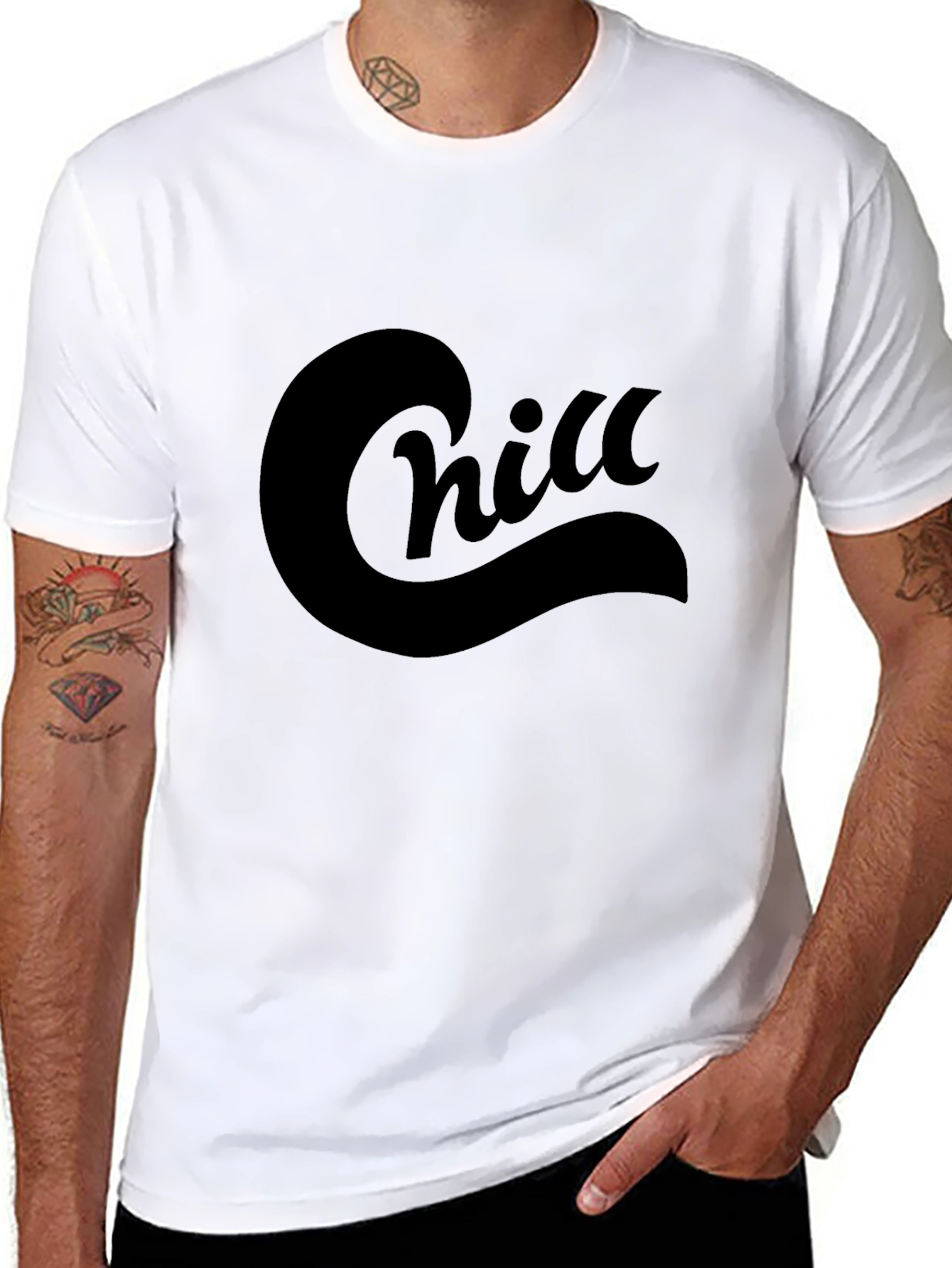 Chill Graphic Tee - Black Cotton Comfort