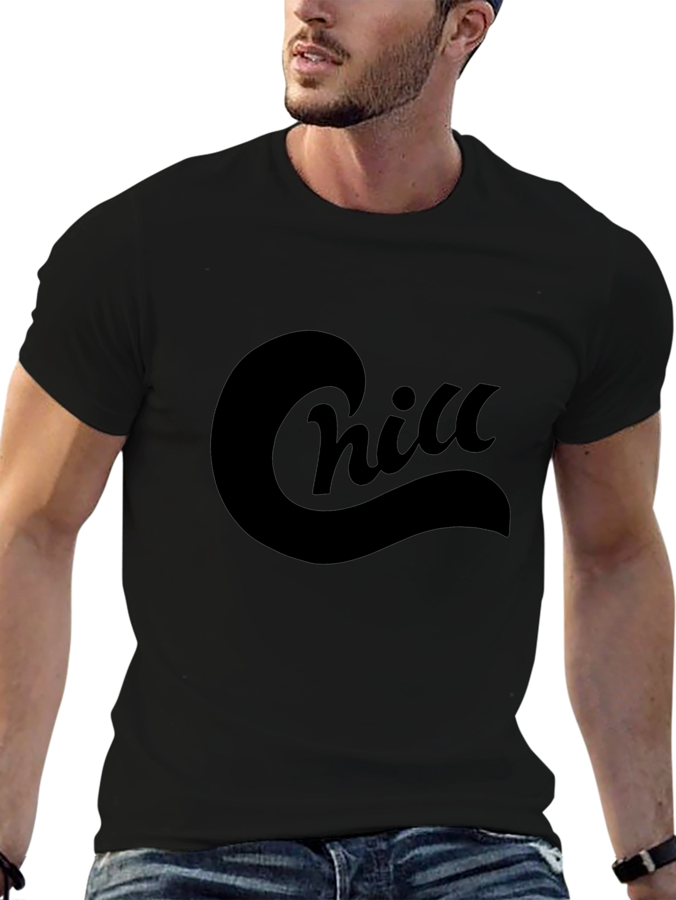 Chill Graphic Tee - Black Cotton Comfort