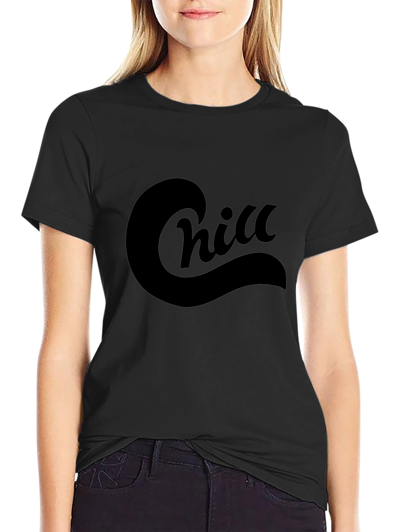 Chill Graphic Tee - Black Cotton Comfort