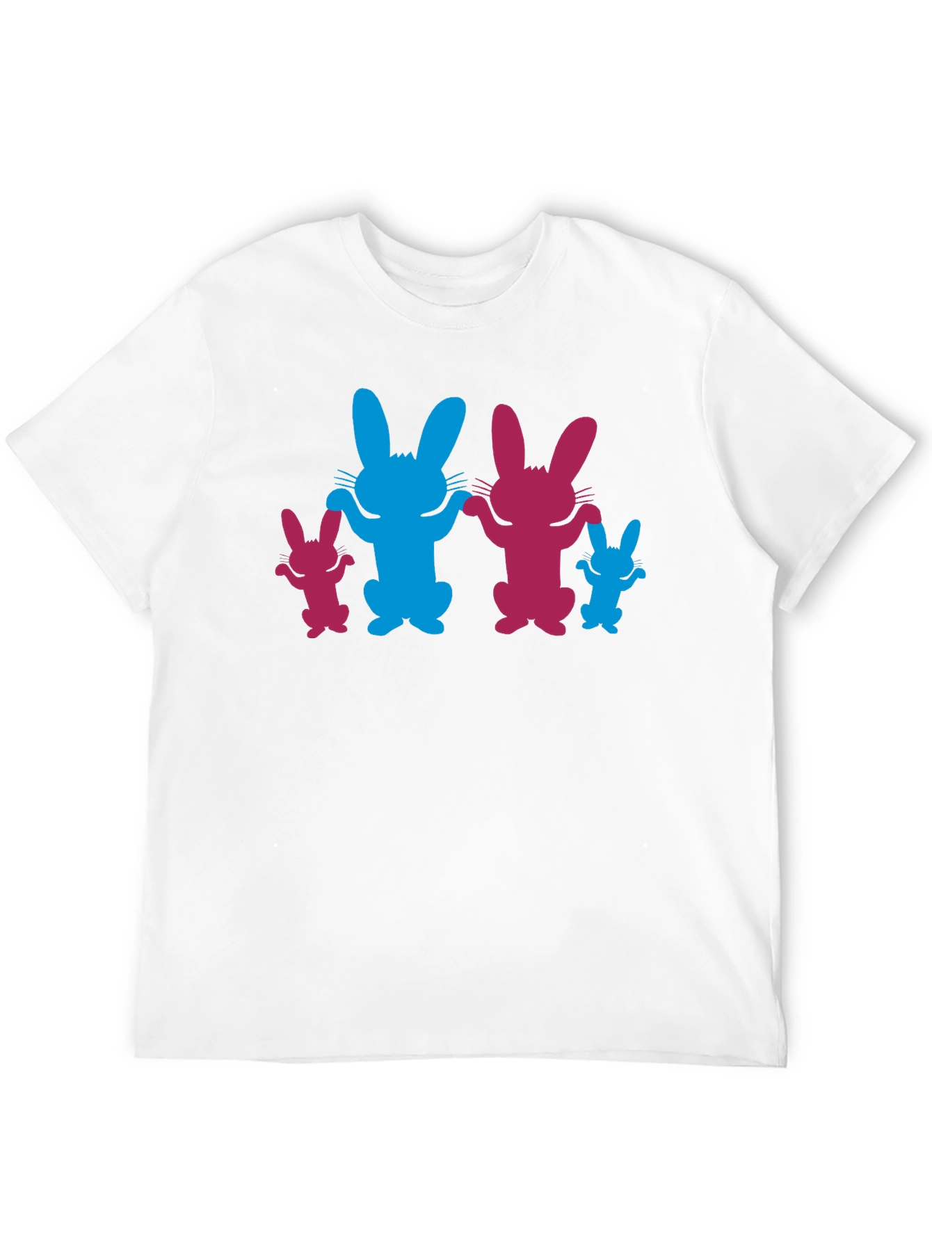 Bunny Family Graphic Tee - Black Cotton Blend