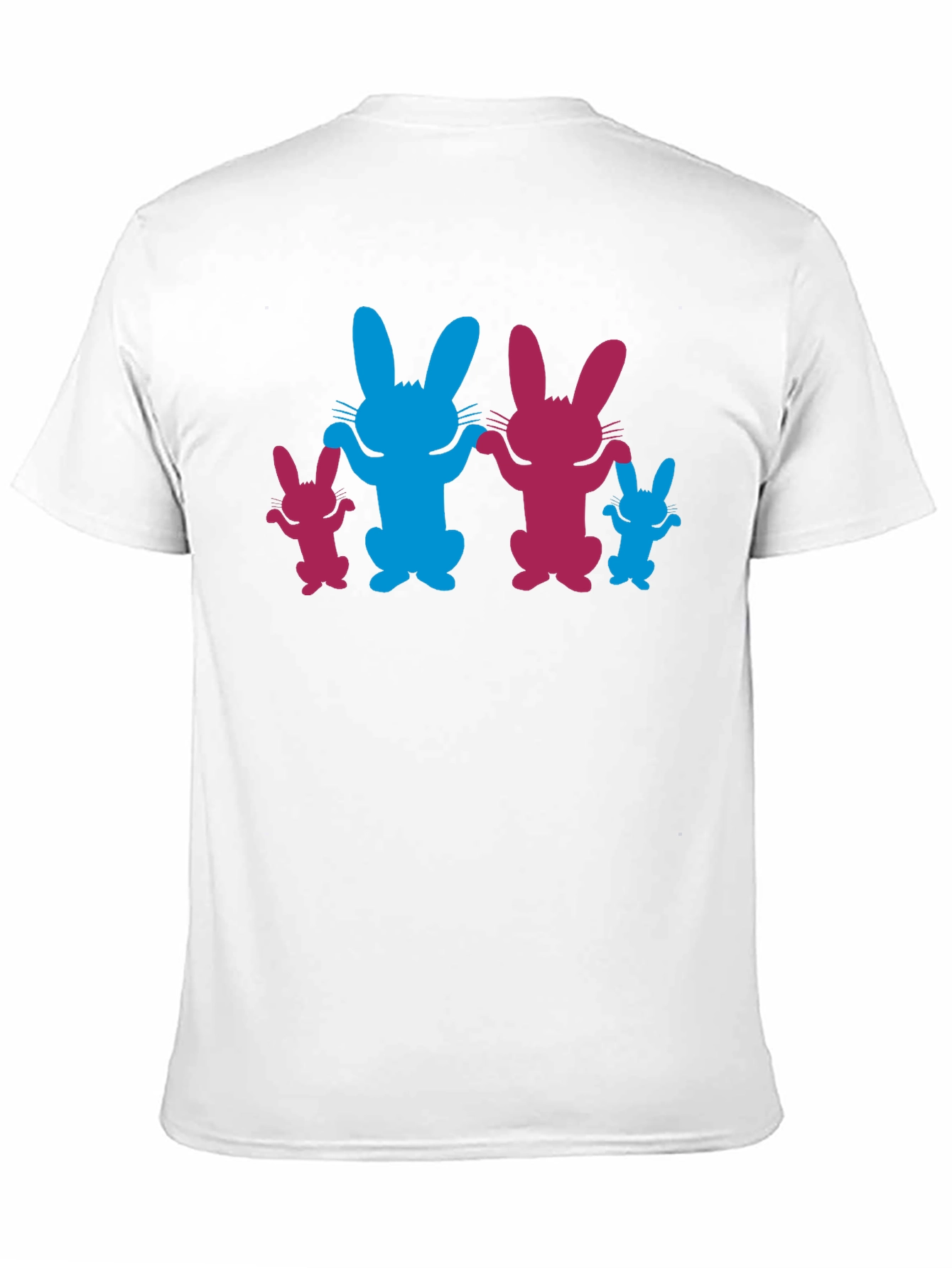 Bunny Family Graphic Tee - Black Cotton Blend