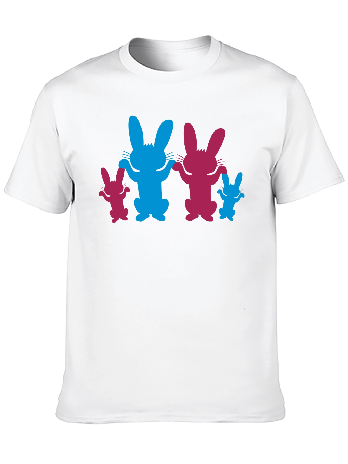Bunny Family Graphic Tee - Black Cotton Blend