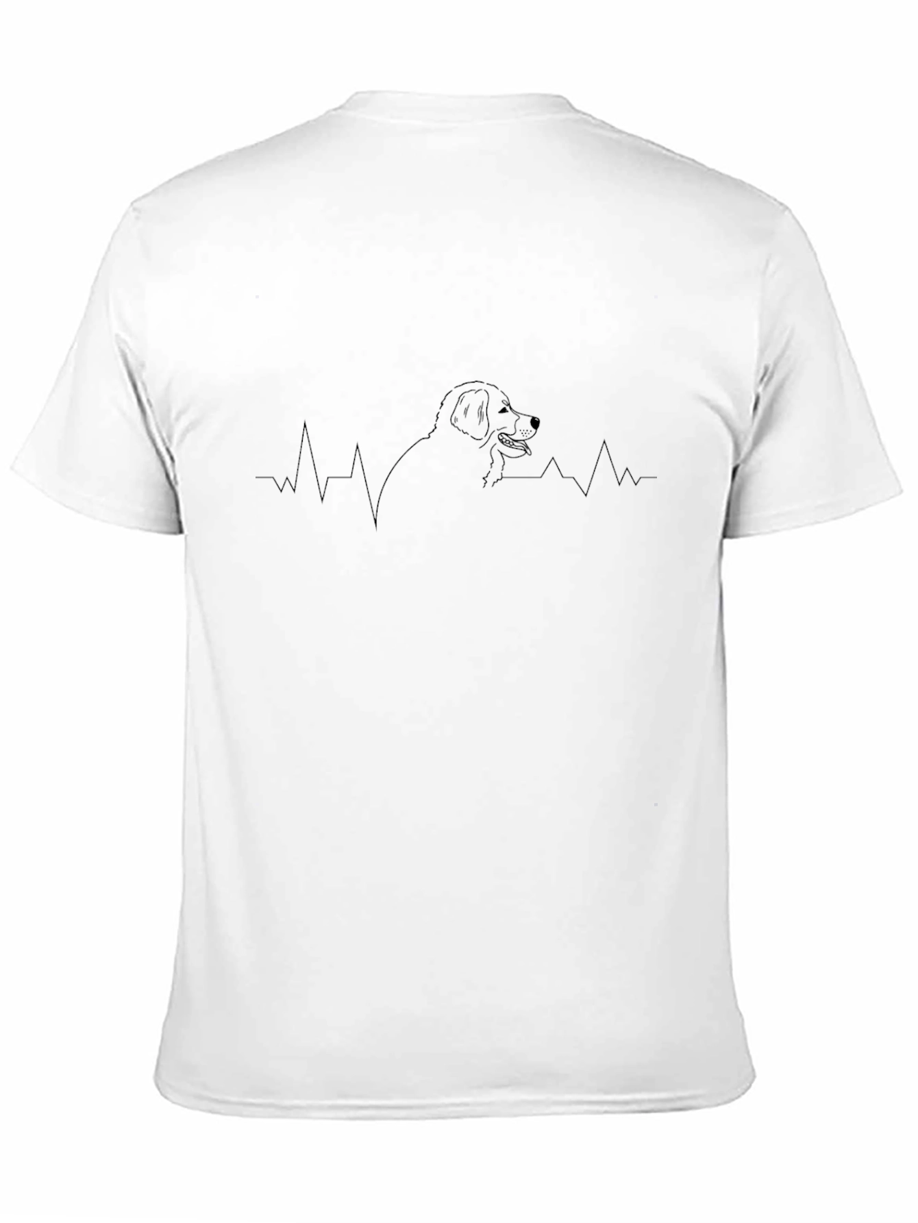 Dog Heartbeat Graphic T-Shirt - Black