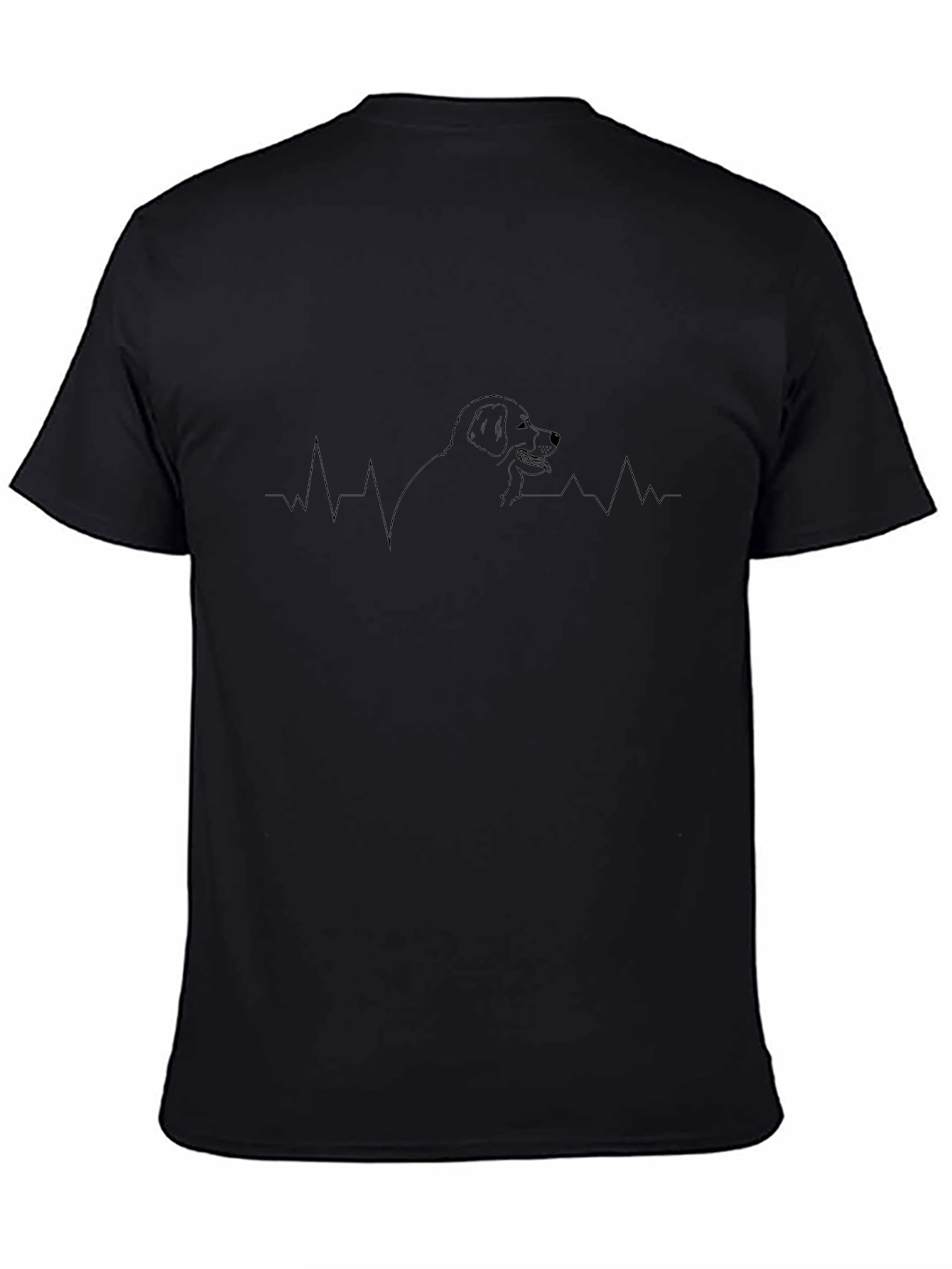 Dog Heartbeat Graphic T-Shirt - Black