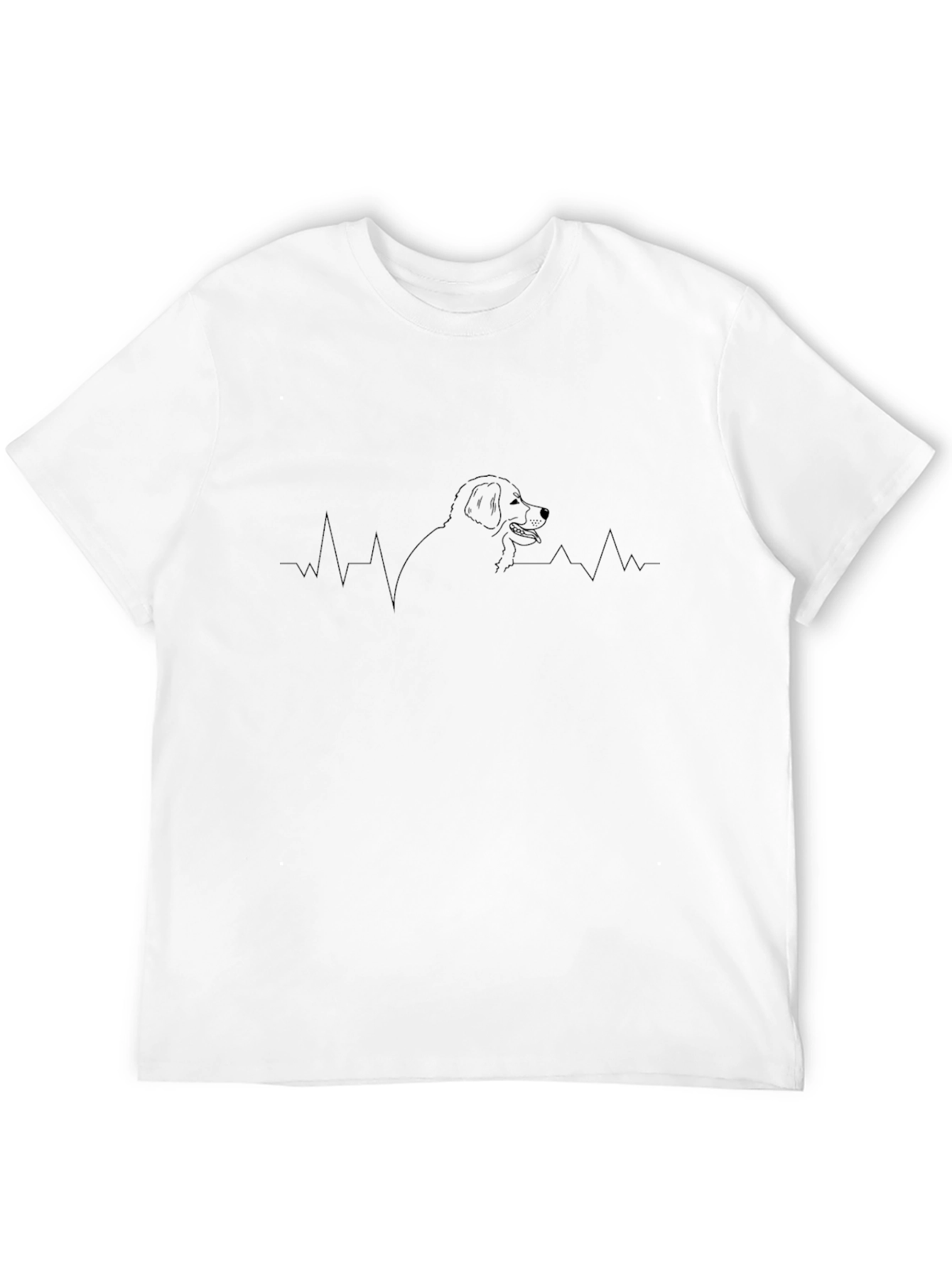 Dog Heartbeat Graphic T-Shirt - Black