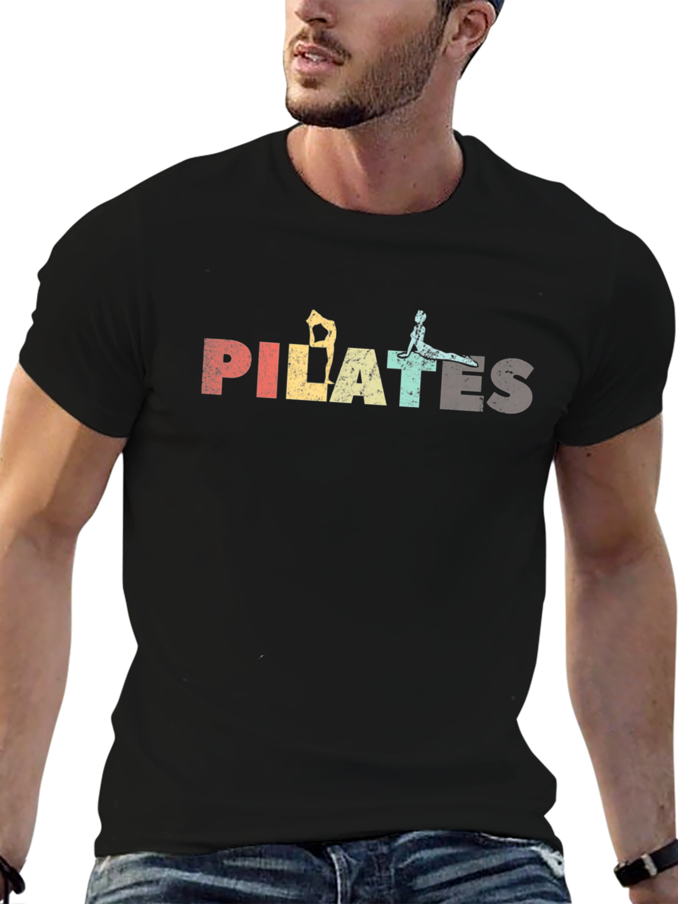 Pilates Retro Graphic T-Shirt - Black