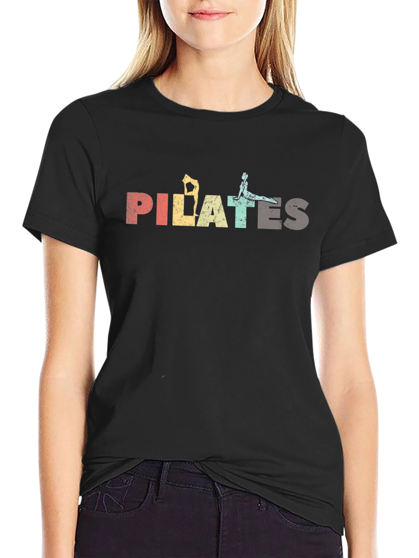 Pilates Retro Graphic T-Shirt - Black