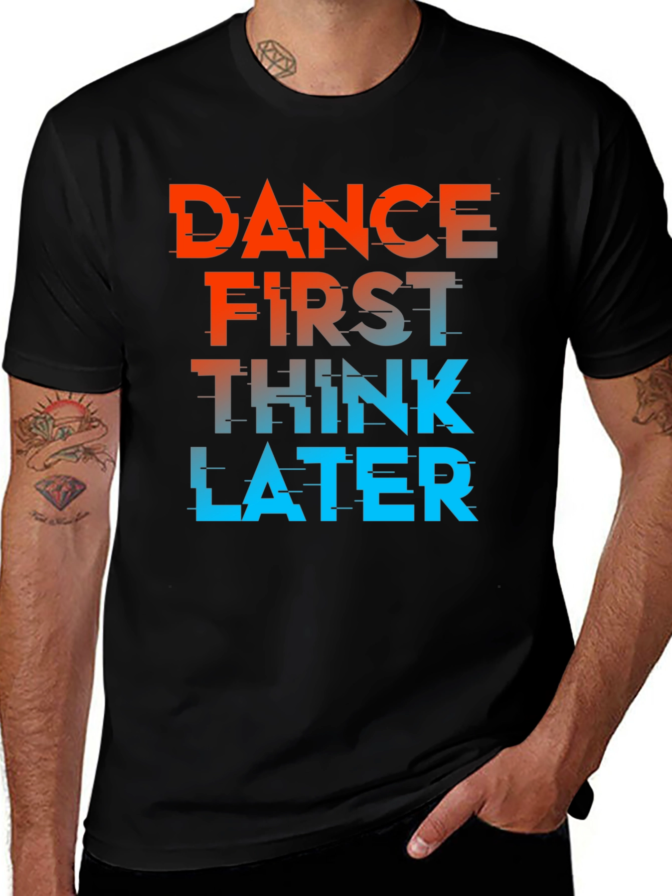 Dance First Think Later Black Graphic Tee