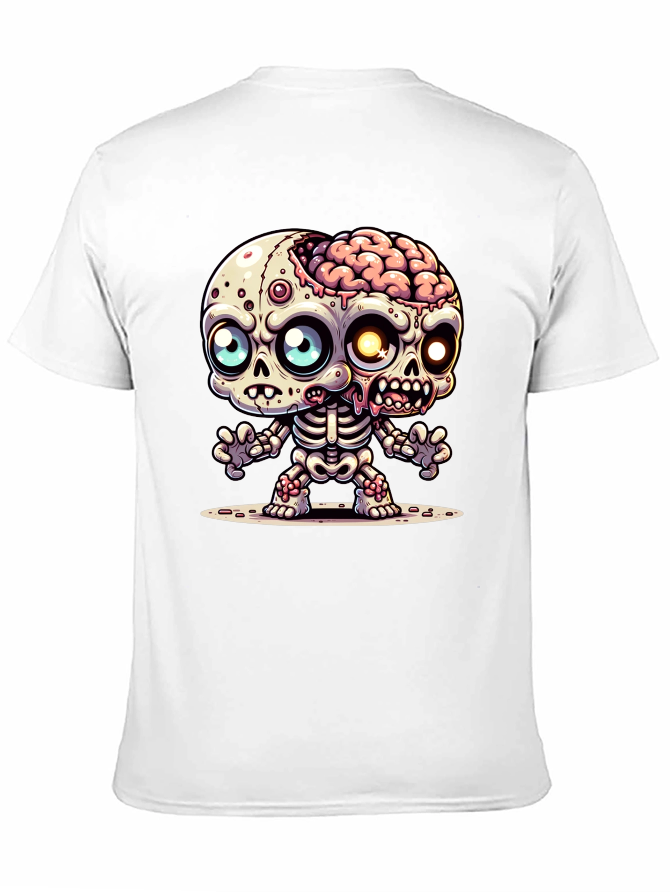Cartoon Zombie Graphic Tee - Fun Halloween Shirt
