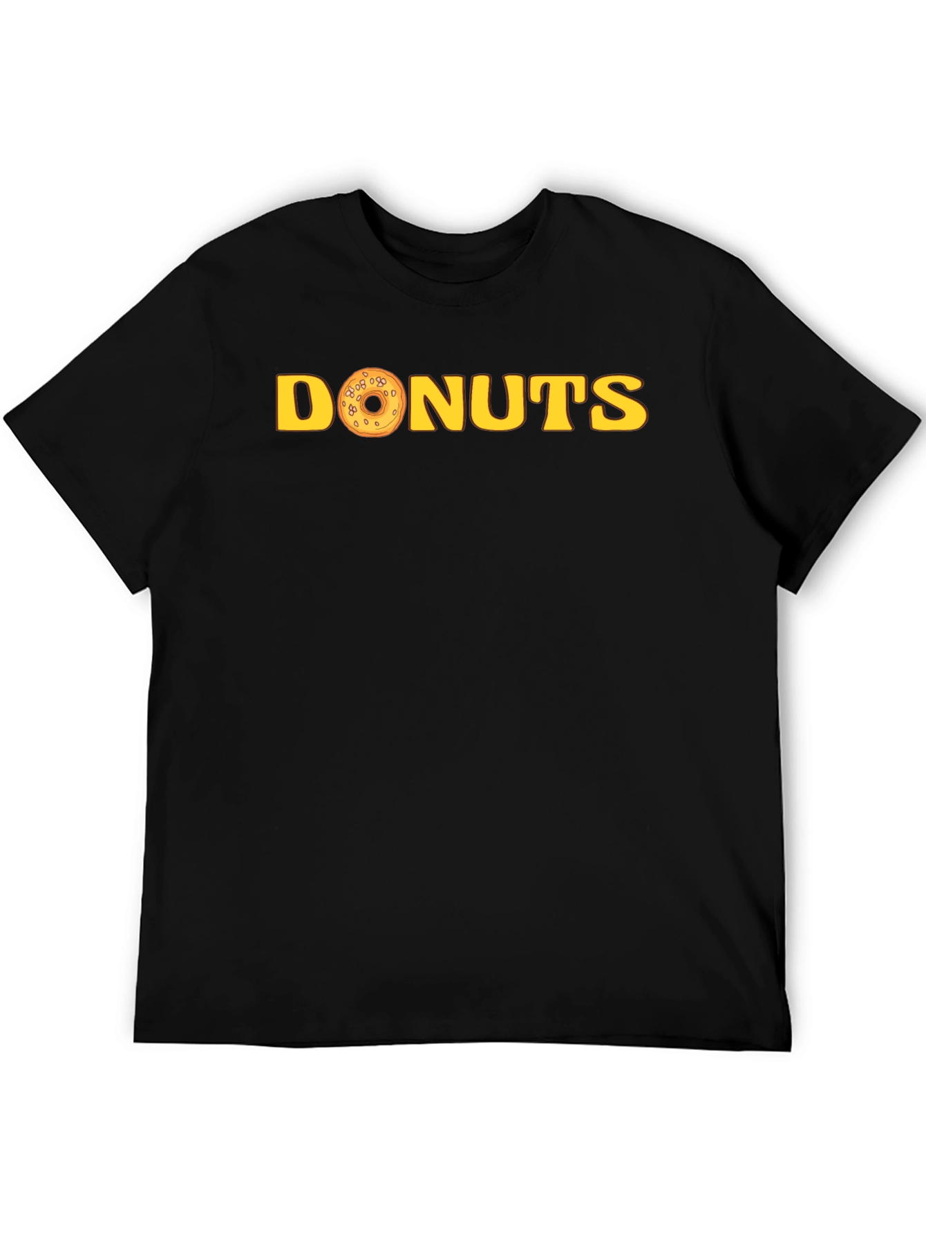 Donuts Graphic Tee - Black Cotton T-Shirt
