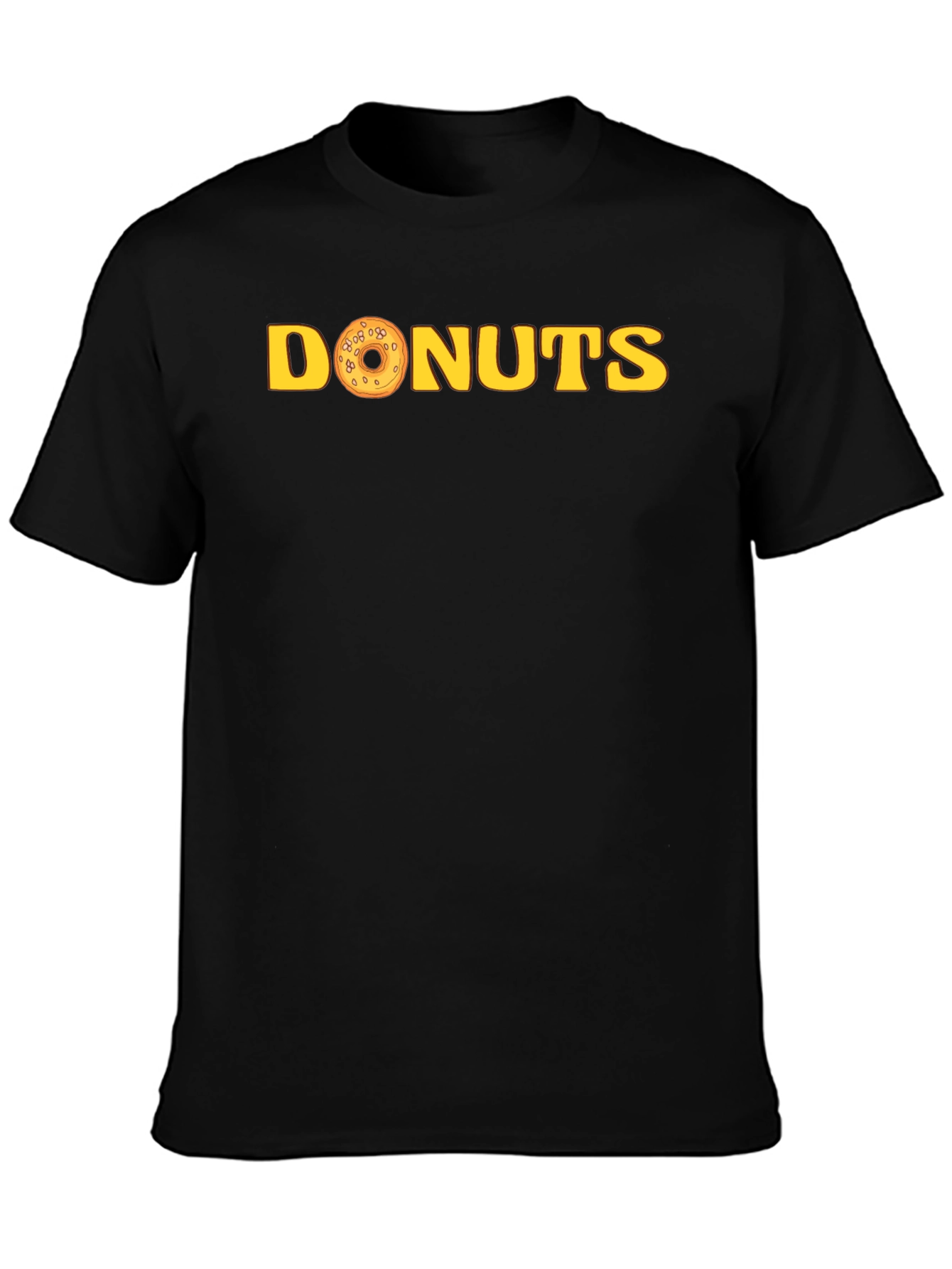 Donuts Graphic Tee - Black Cotton T-Shirt