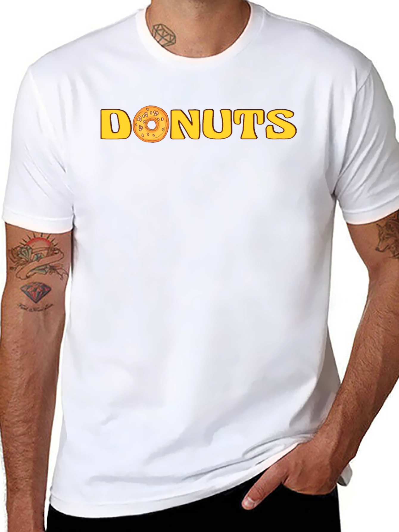 Donuts Graphic Tee - Black Cotton T-Shirt