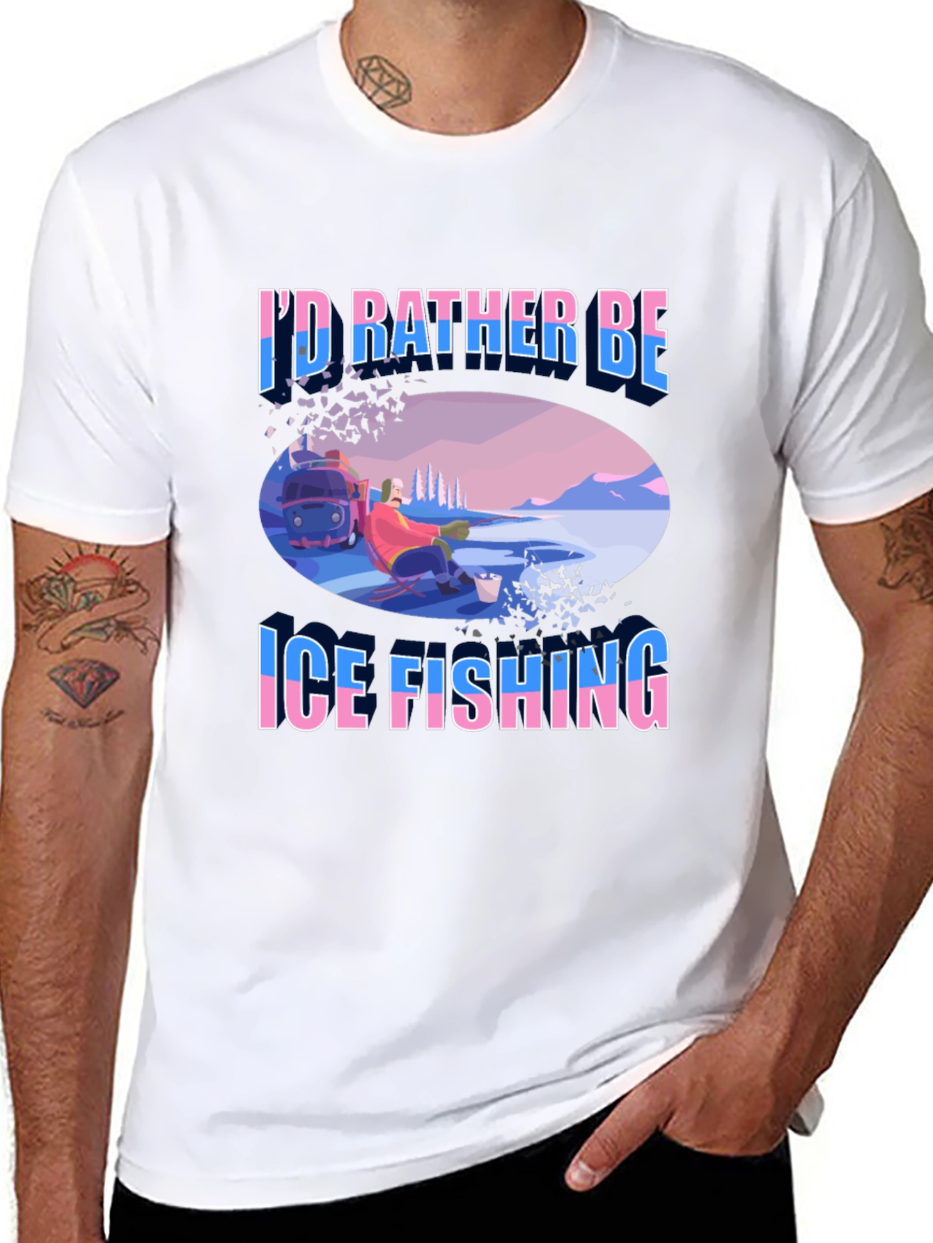 Ice Fishing T-Shirt - Funny Fisherman Tee