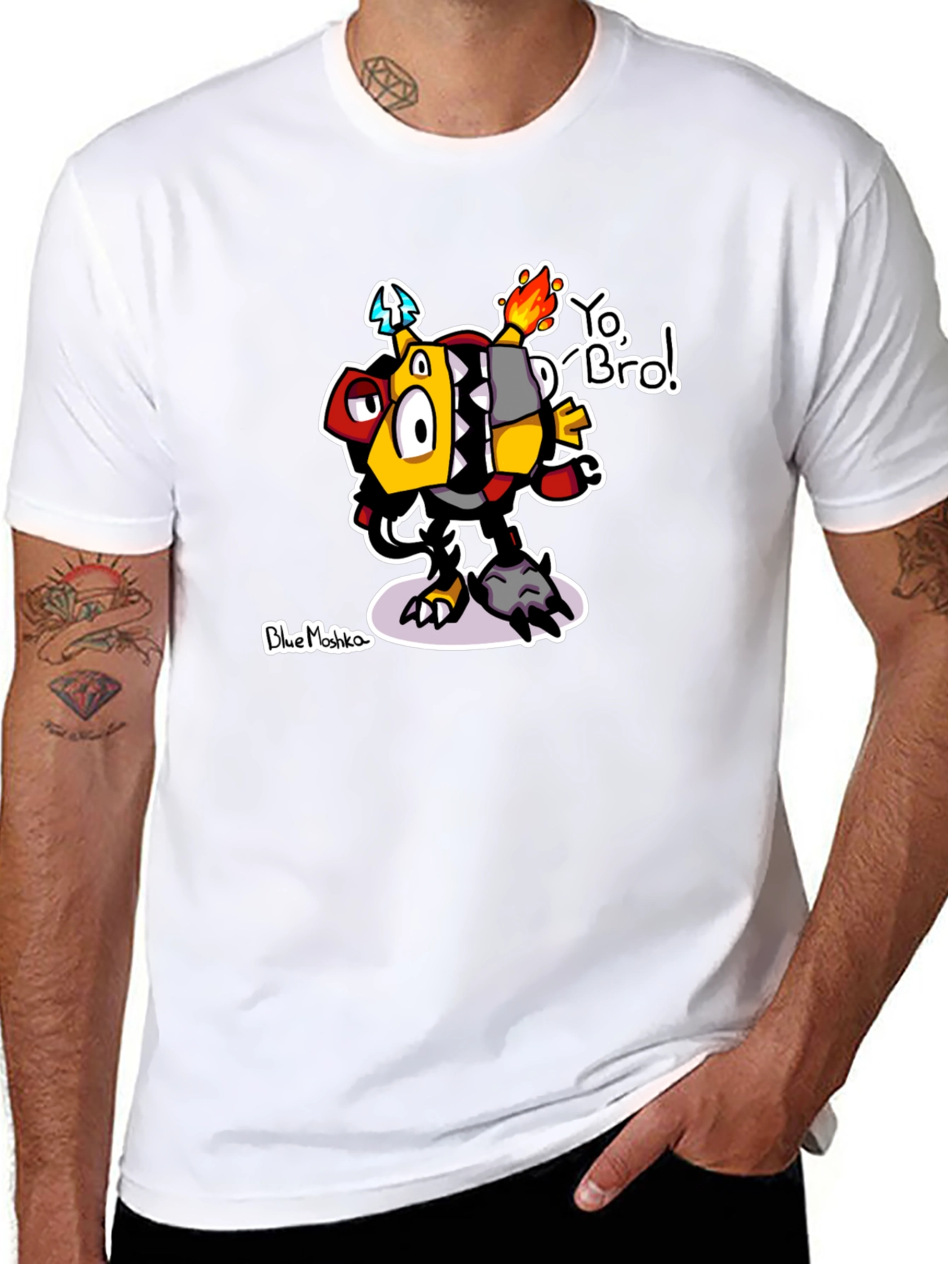 Yo Bro! Graphic T-Shirt - Unique Cartoon Design