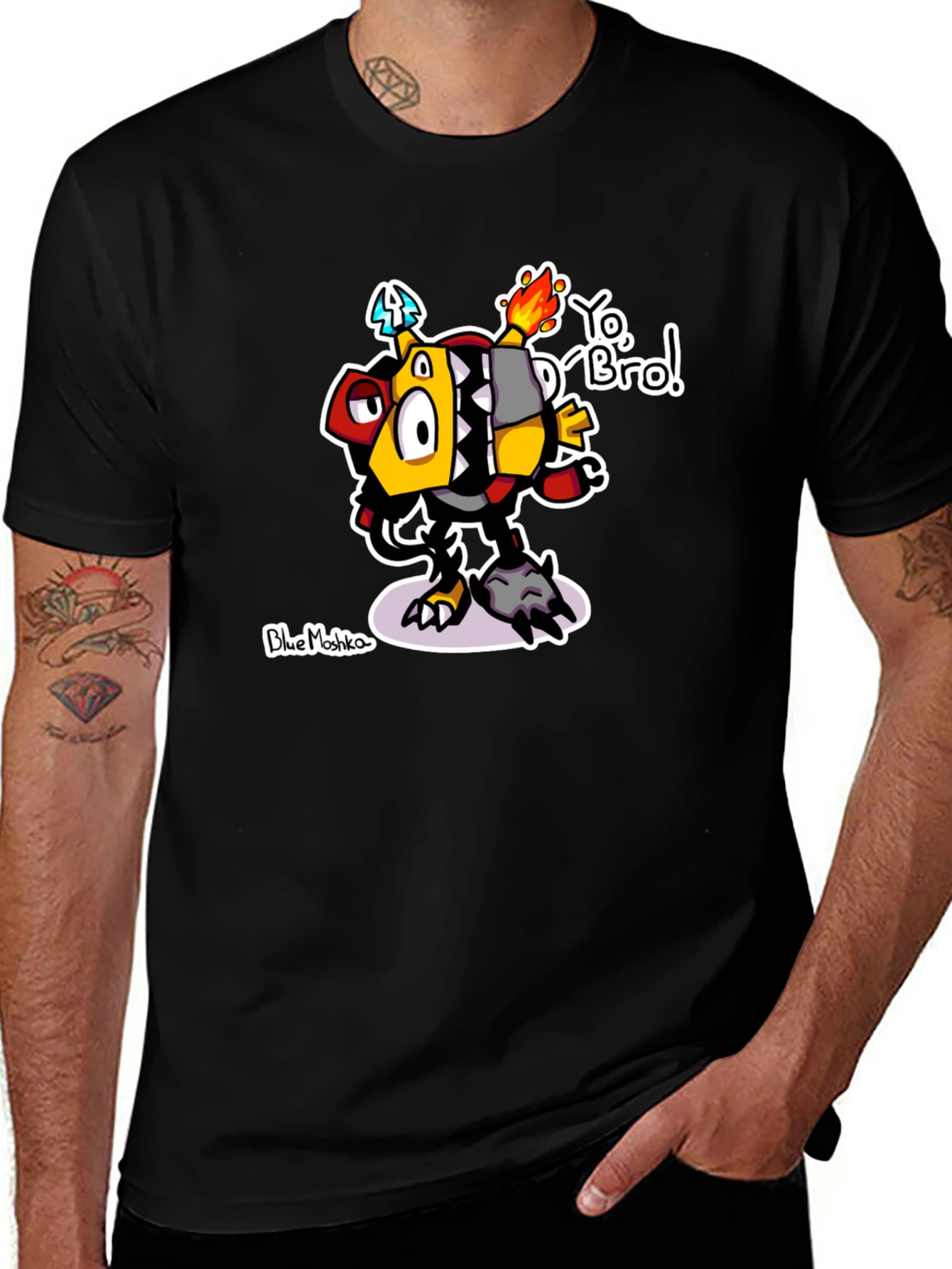 Yo Bro! Graphic T-Shirt - Unique Cartoon Design