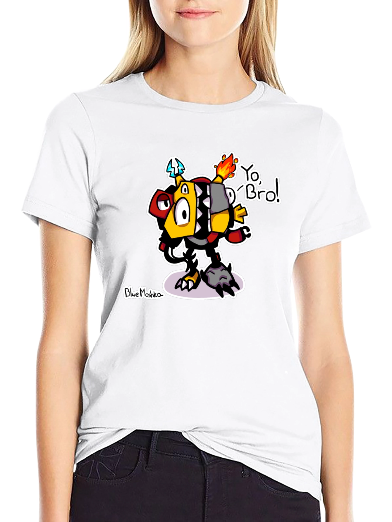 Yo Bro! Graphic T-Shirt - Unique Cartoon Design