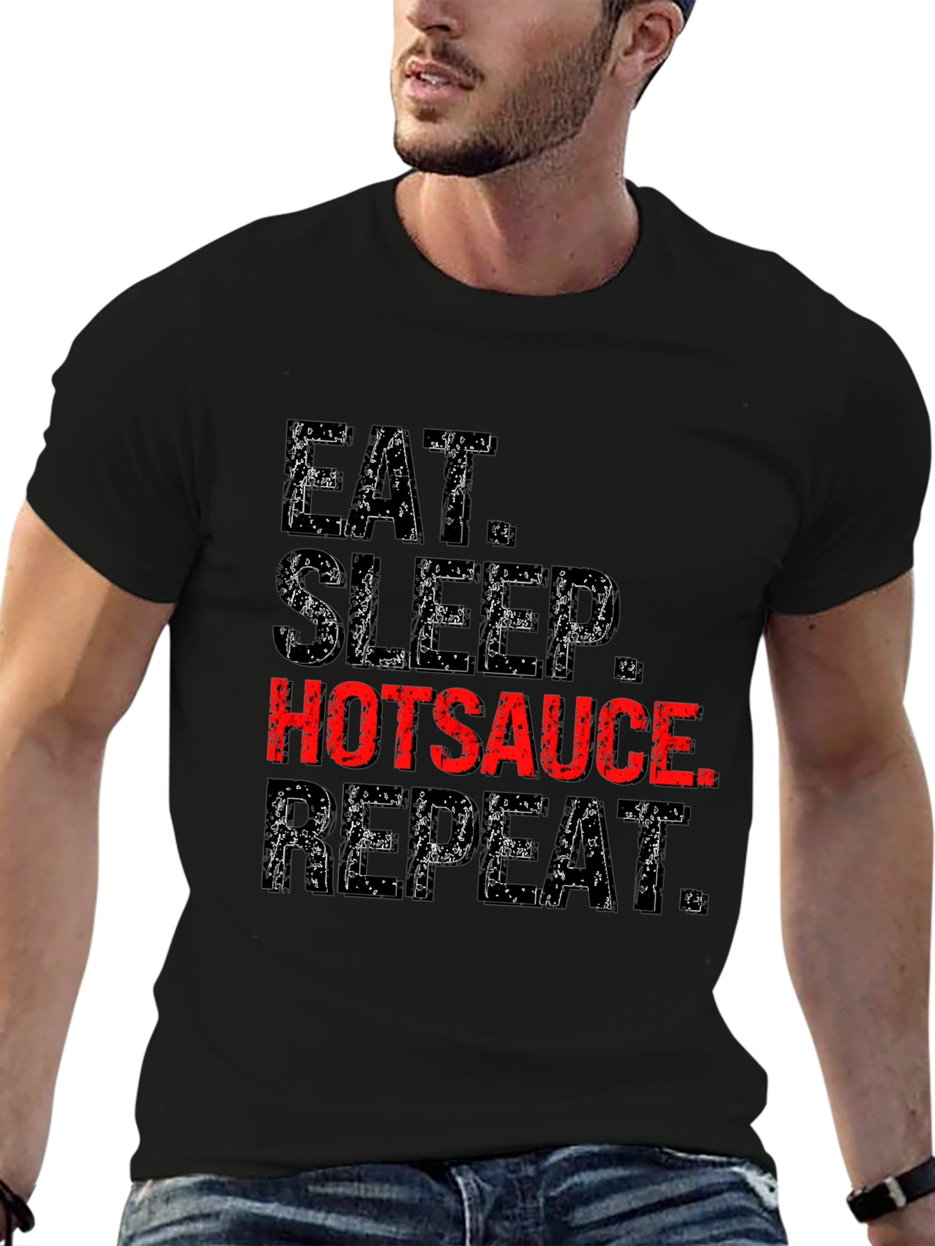 Eat Sleep Hotsauce Repeat Graphic Tee