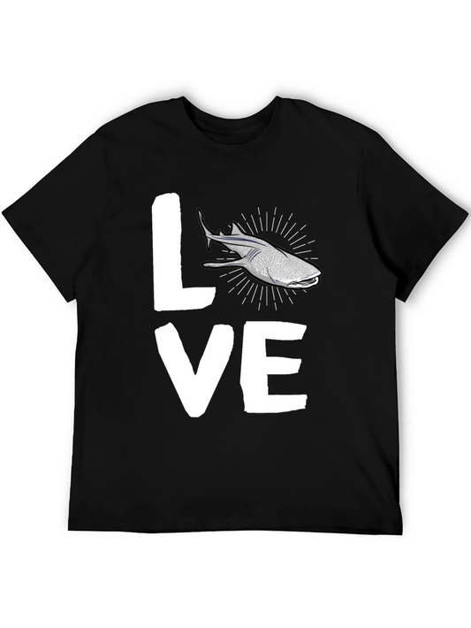 Love Whale Shark Graphic Black Tee