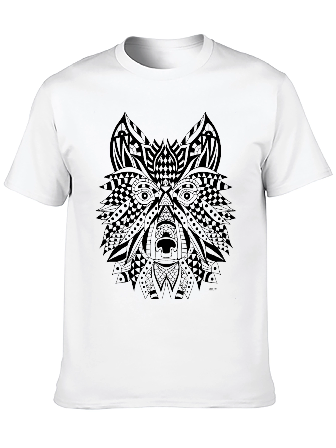 Wolf Graphic Black T-Shirt - Tribal Animal Design