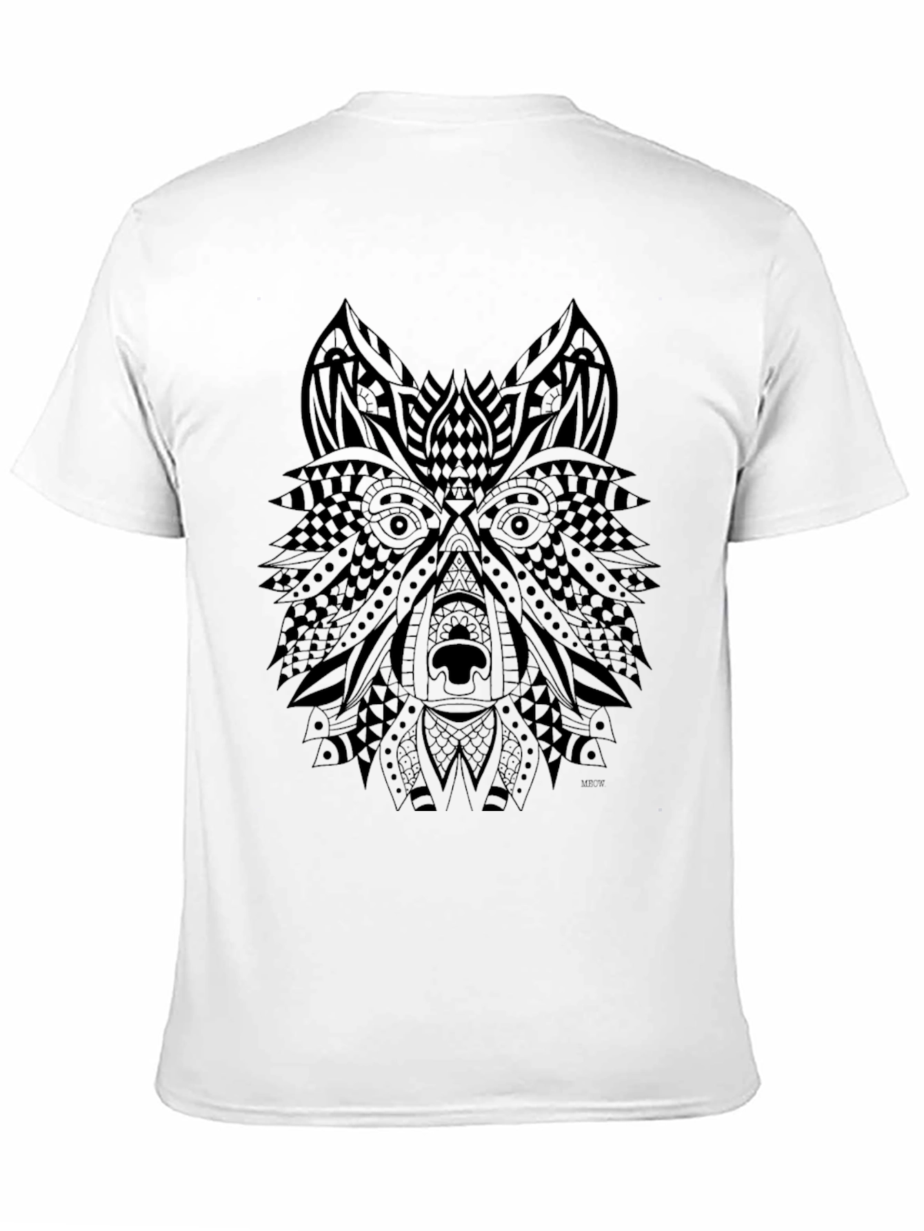 Wolf Graphic Black T-Shirt - Tribal Animal Design