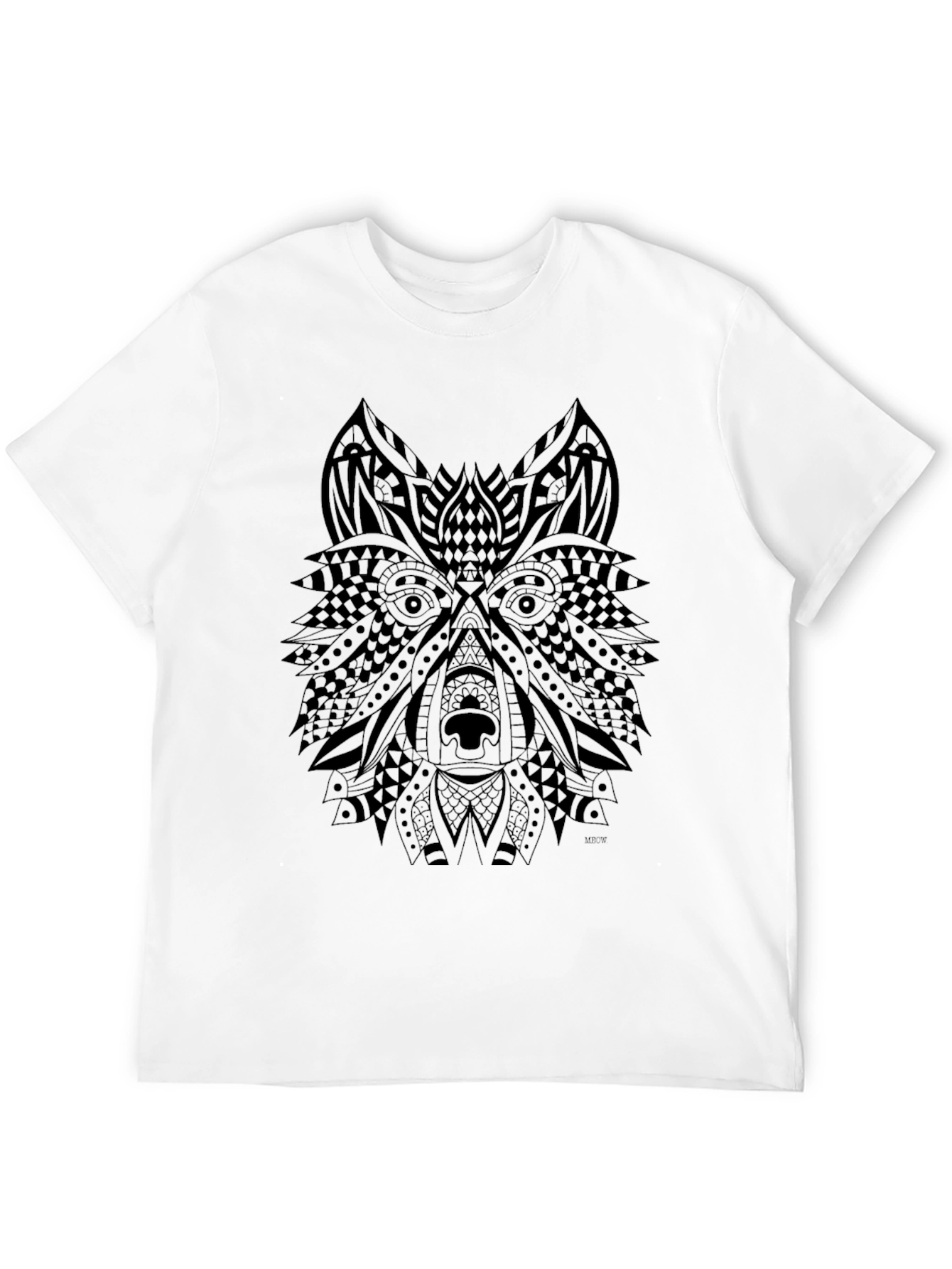 Wolf Graphic Black T-Shirt - Tribal Animal Design